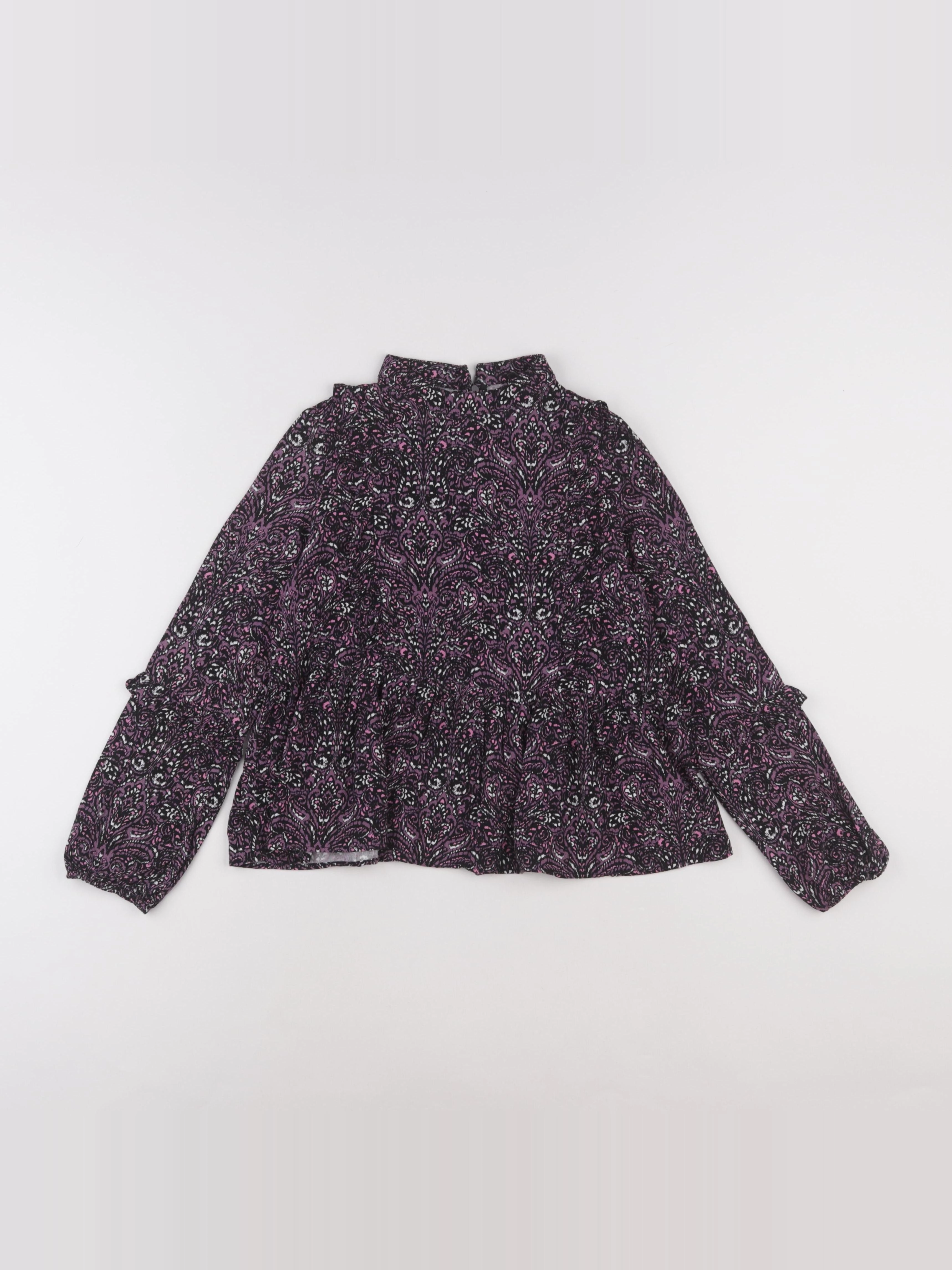 IKKS - blouse noir, rose - 10 ans