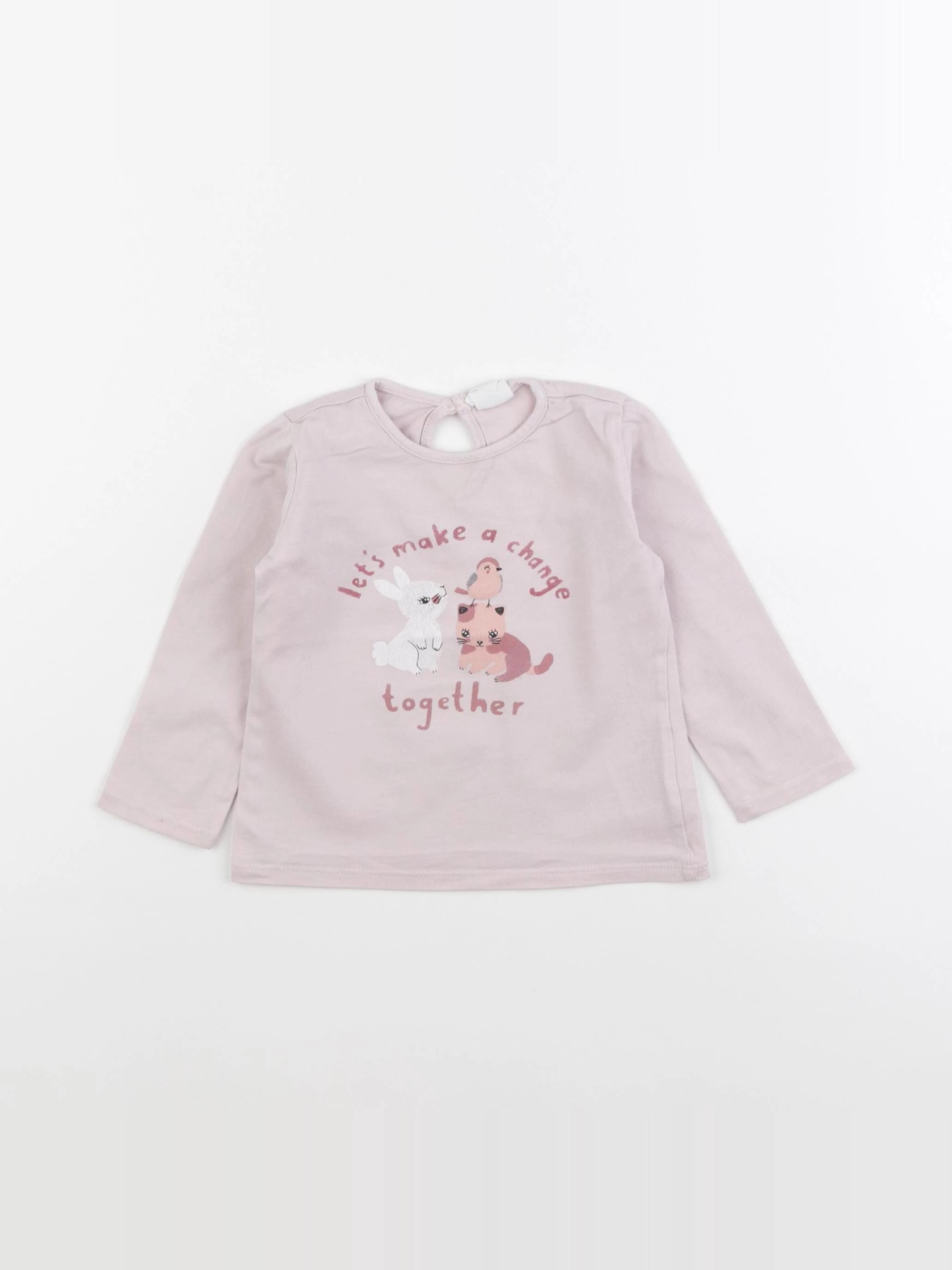 H&M - tee-shirt rose - 9/12 mois