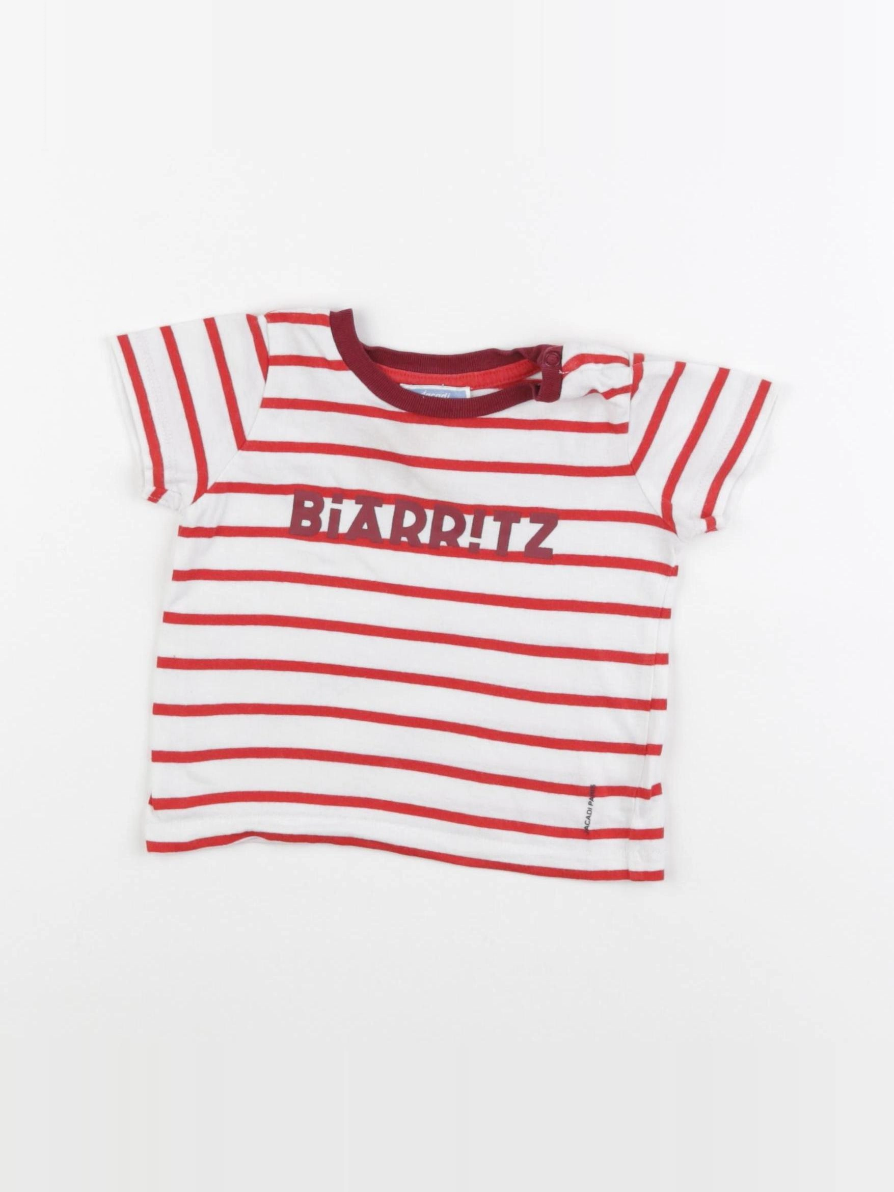Jacadi - tee-shirt beige, rouge - 12 mois
