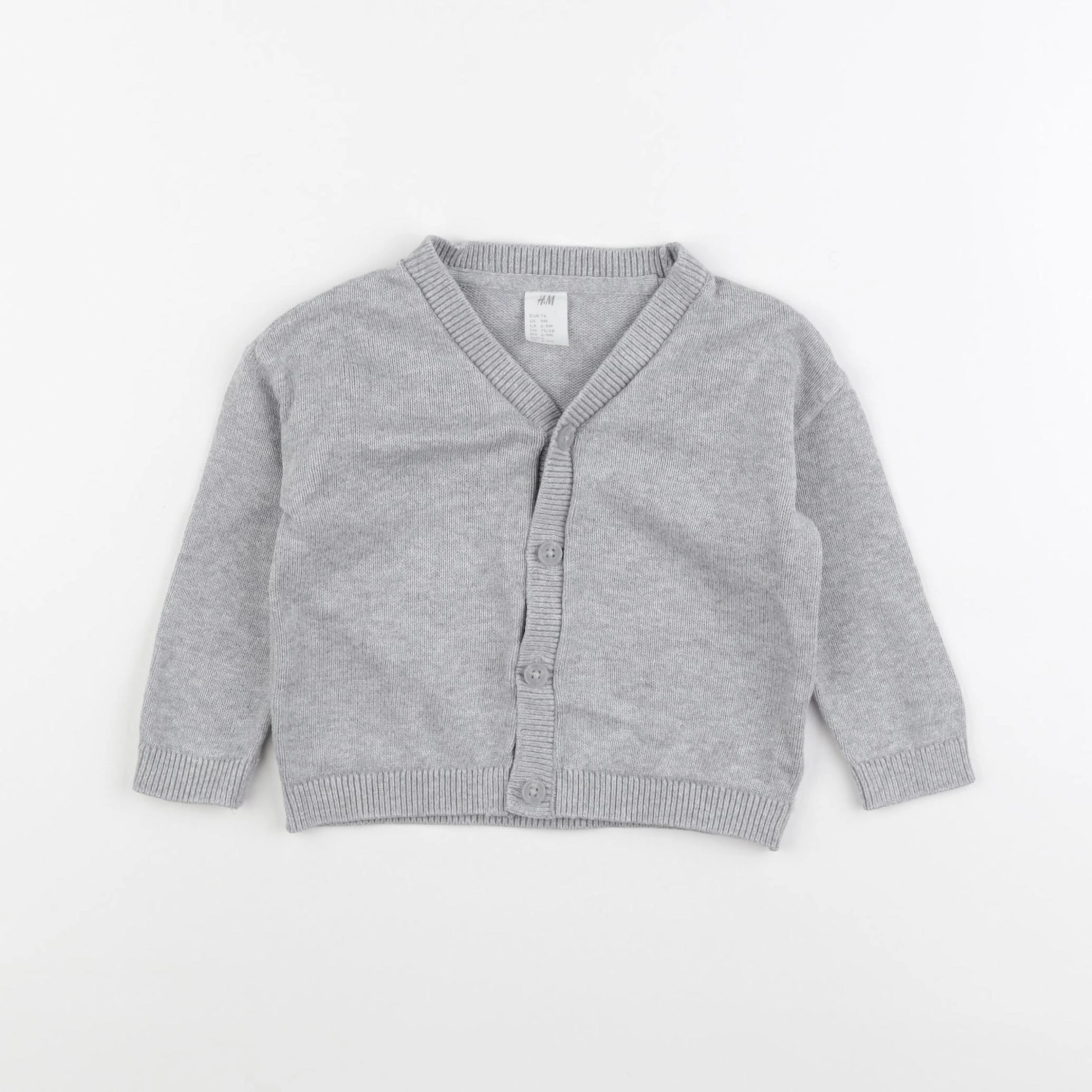 H&M - gilet gris - 6/9 mois