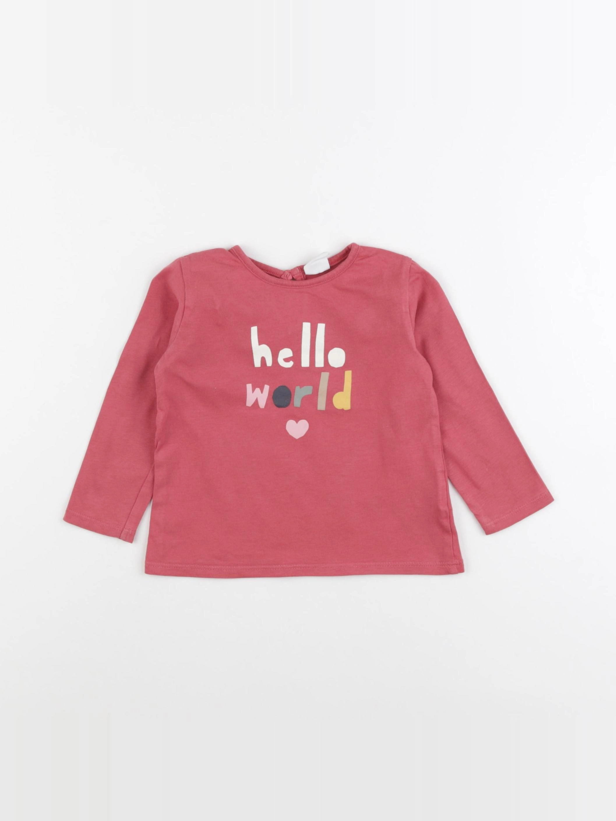 H&M - tee-shirt rose - 9/12 mois
