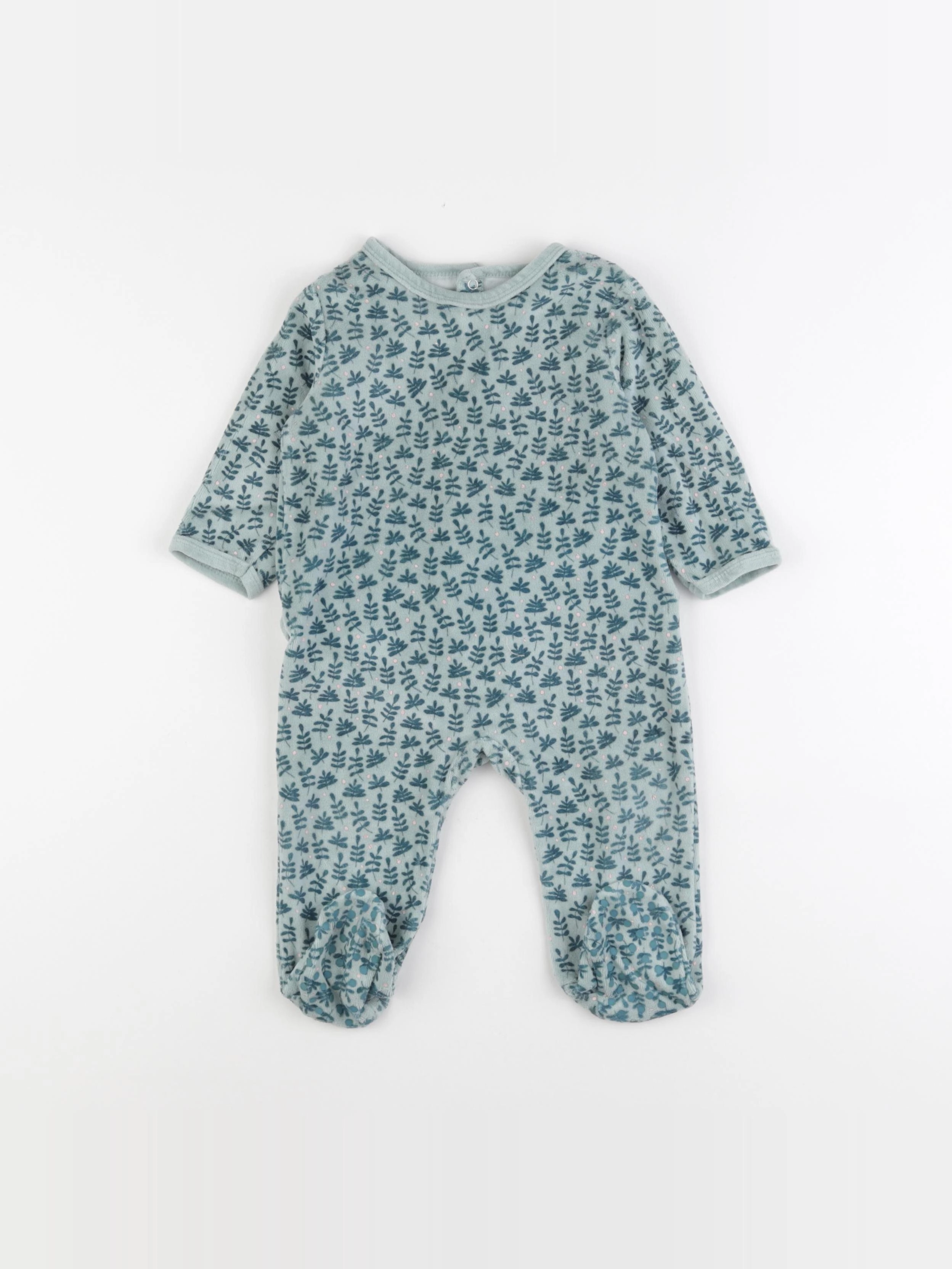 Vertbaudet - pyjama velours vert - 12 mois