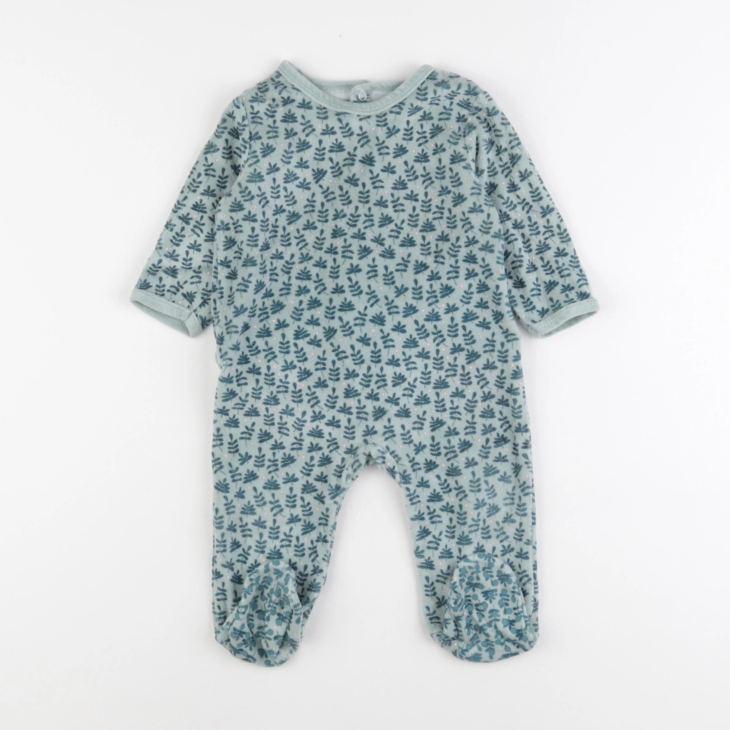 Vertbaudet - pyjama velours vert - 12 mois
