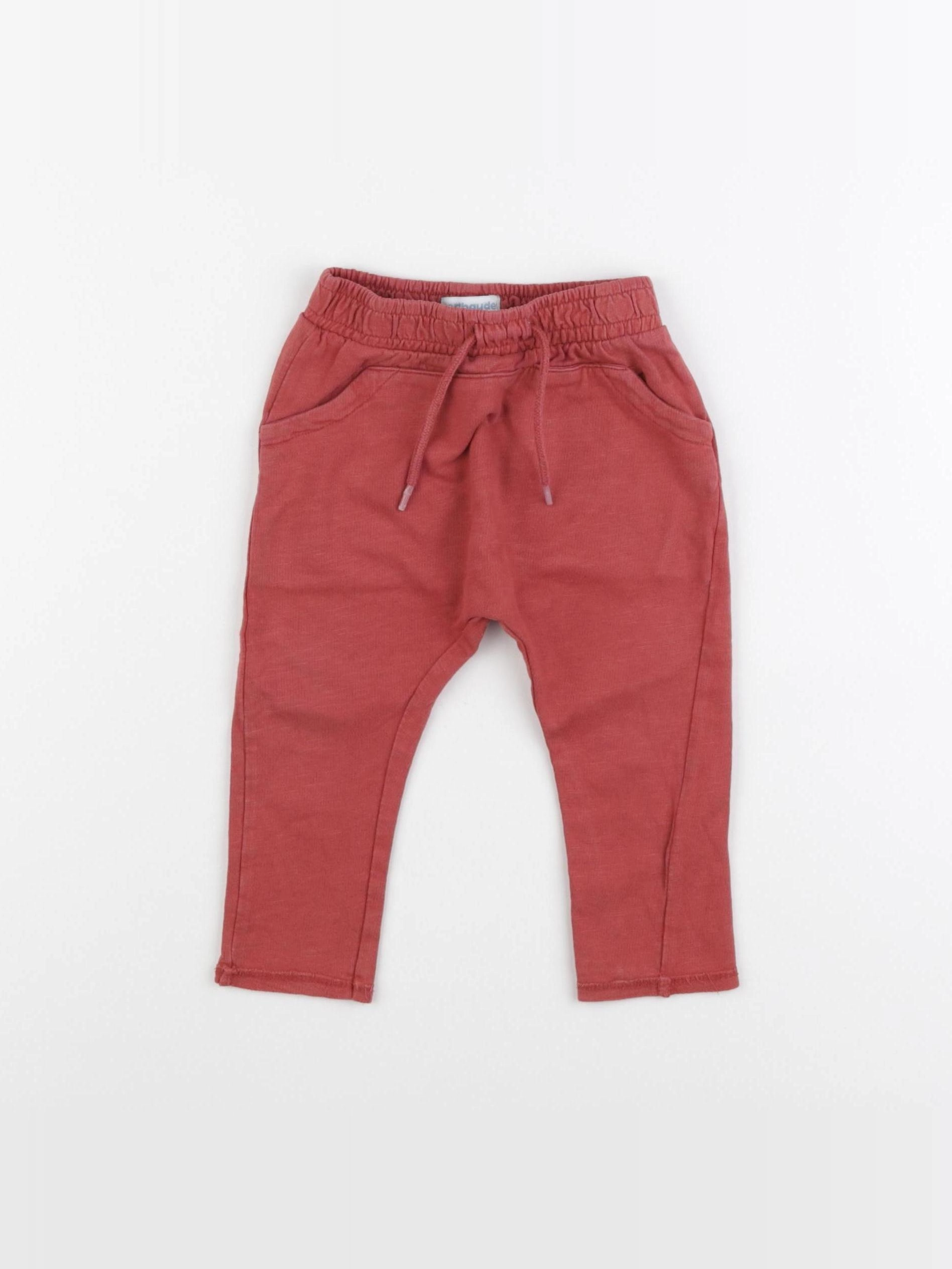 Vertbaudet - pantalon rouge - 9 mois