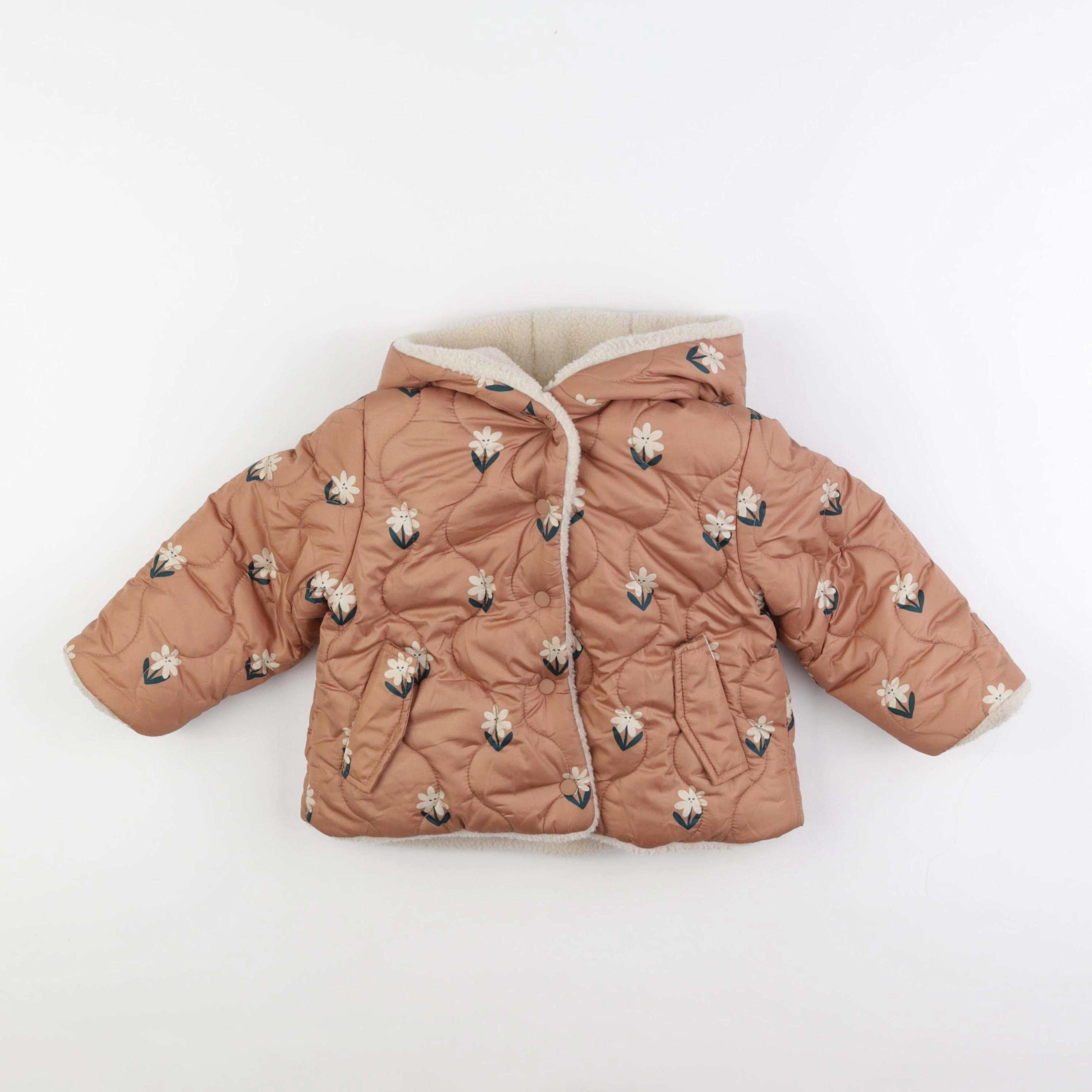 Vertbaudet - doudoune réversible marron - 4 ans
