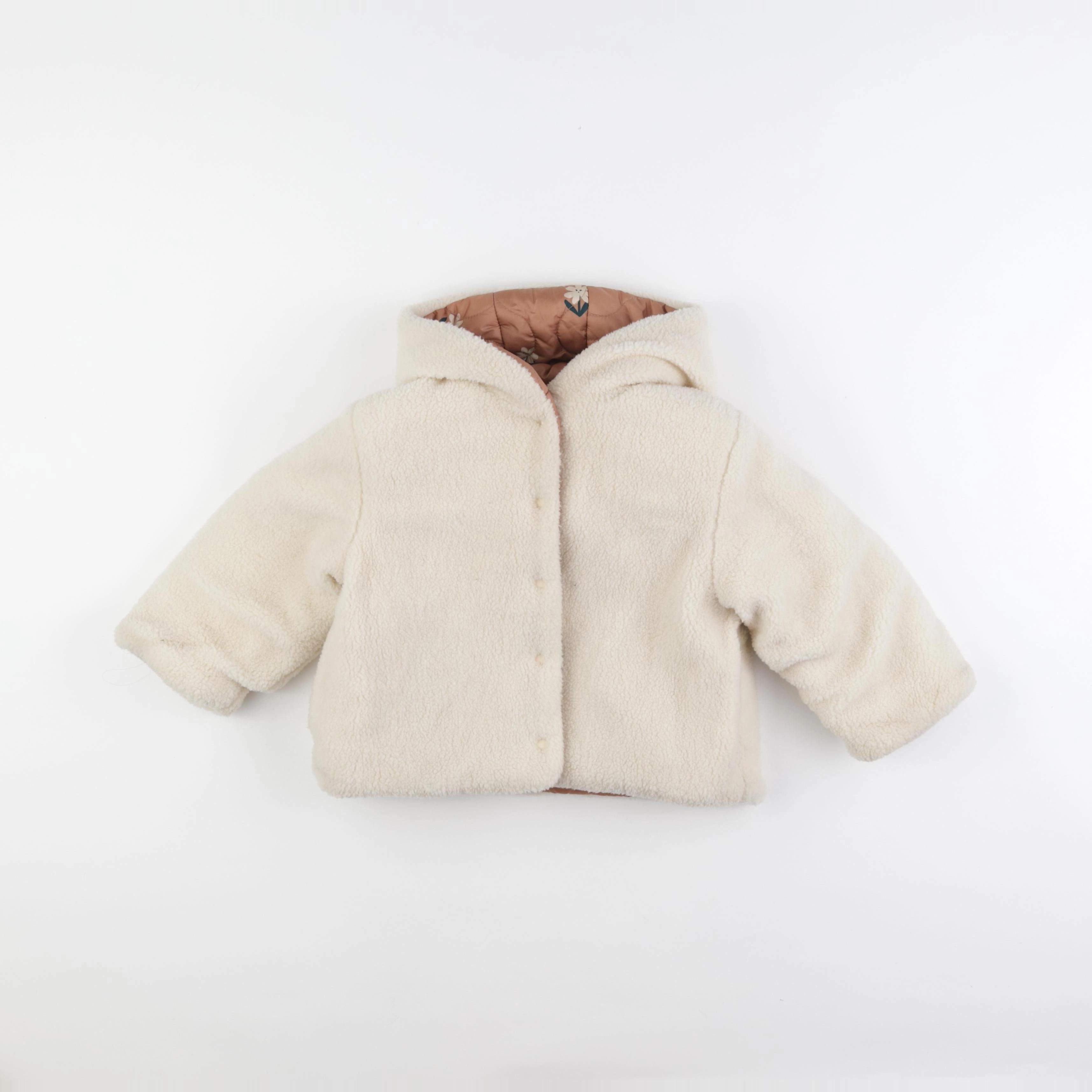 Vertbaudet - doudoune réversible marron - 4 ans