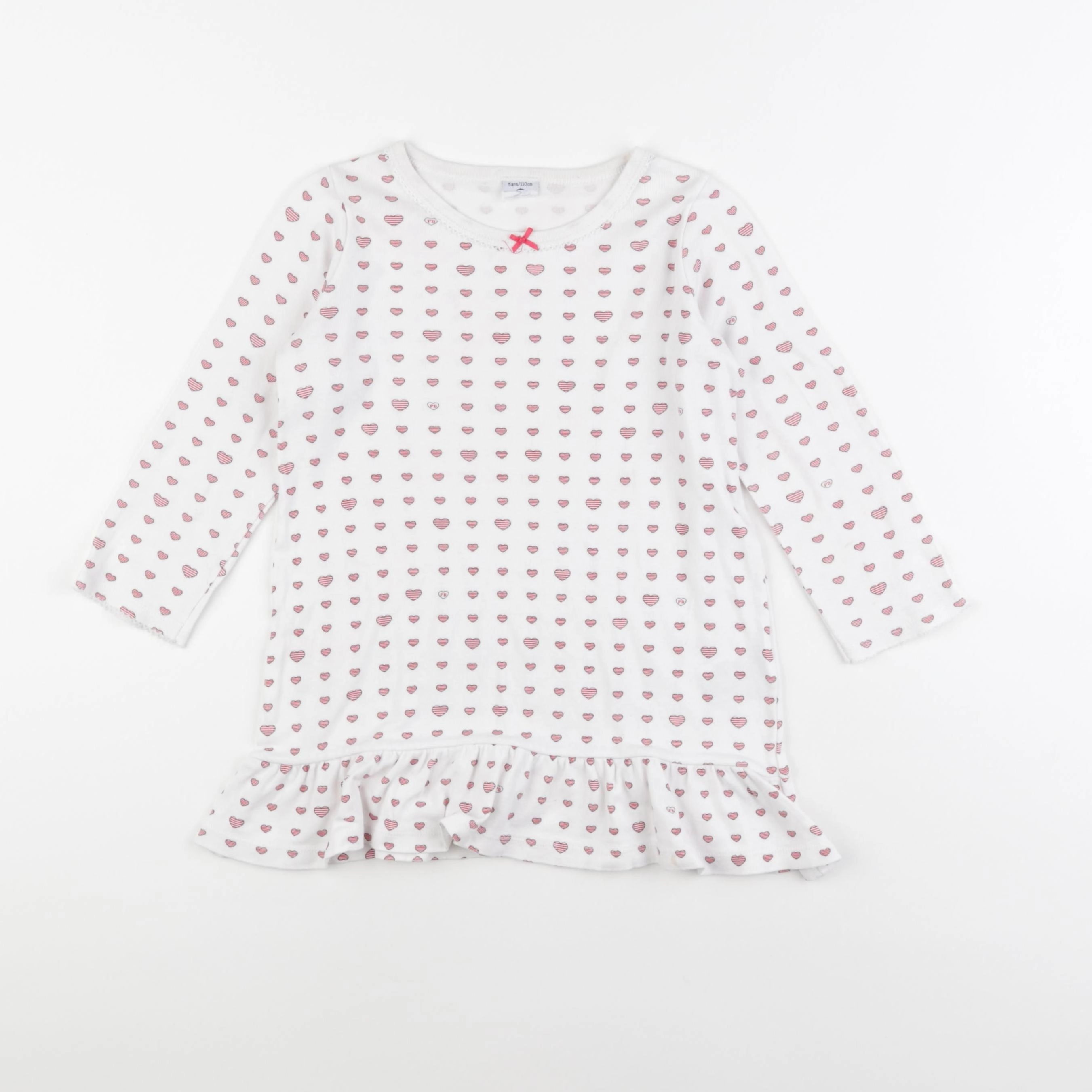Petit Bateau - chemise de nuit coton blanc - 5 ans