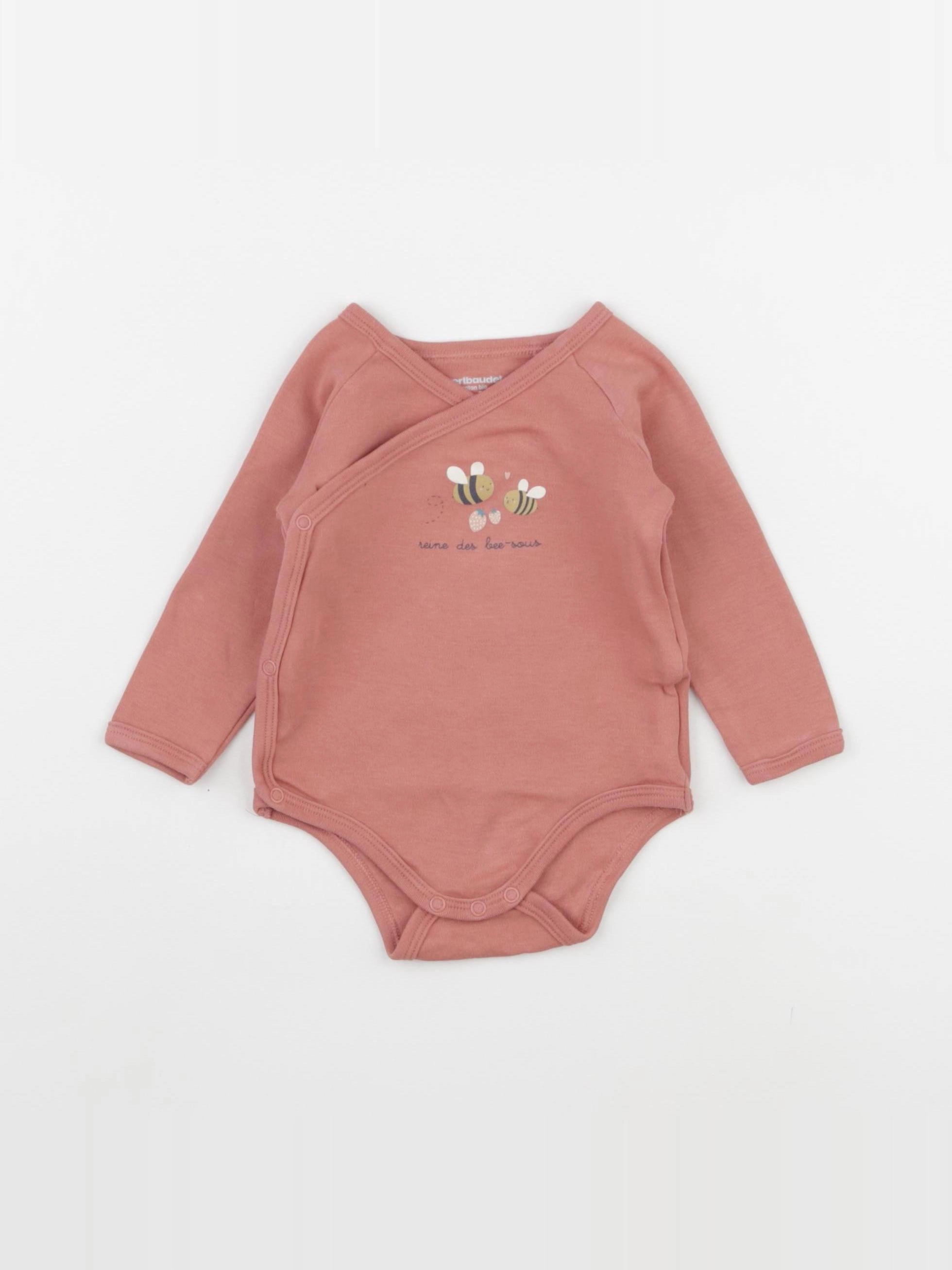 Vertbaudet - body rose - 9 mois