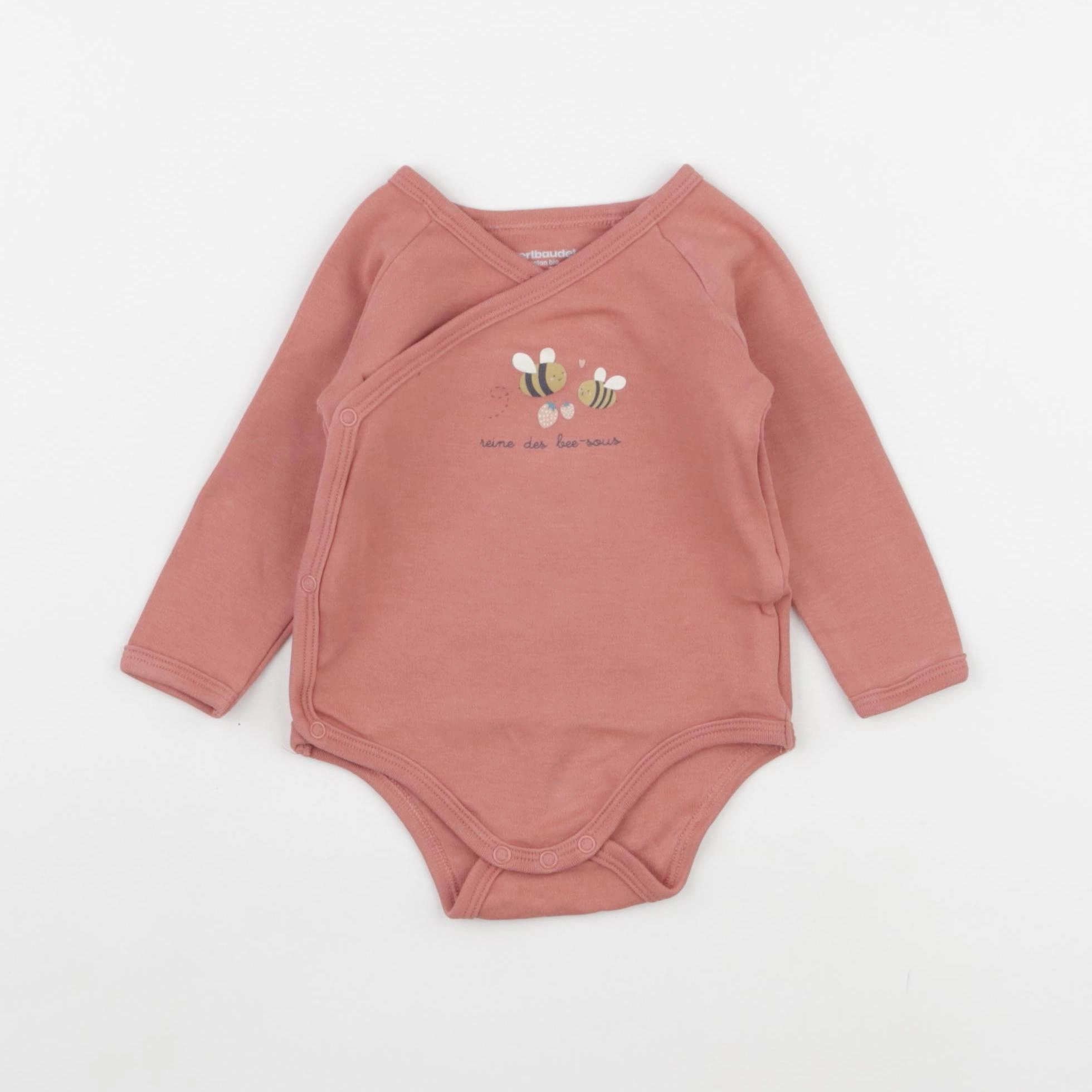 Vertbaudet - body rose - 9 mois