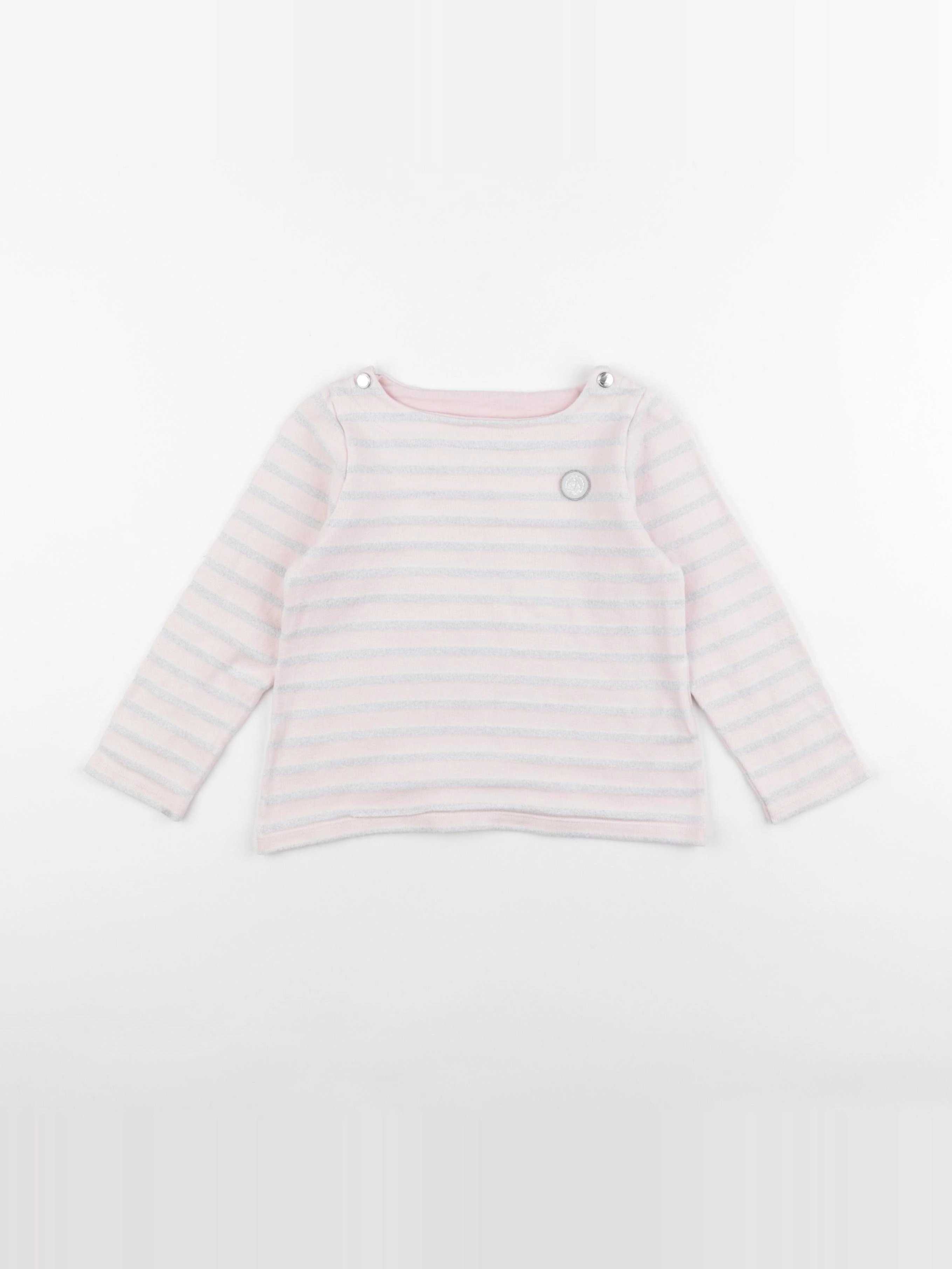 Petit Bateau - pull argent, rose - 4 ans