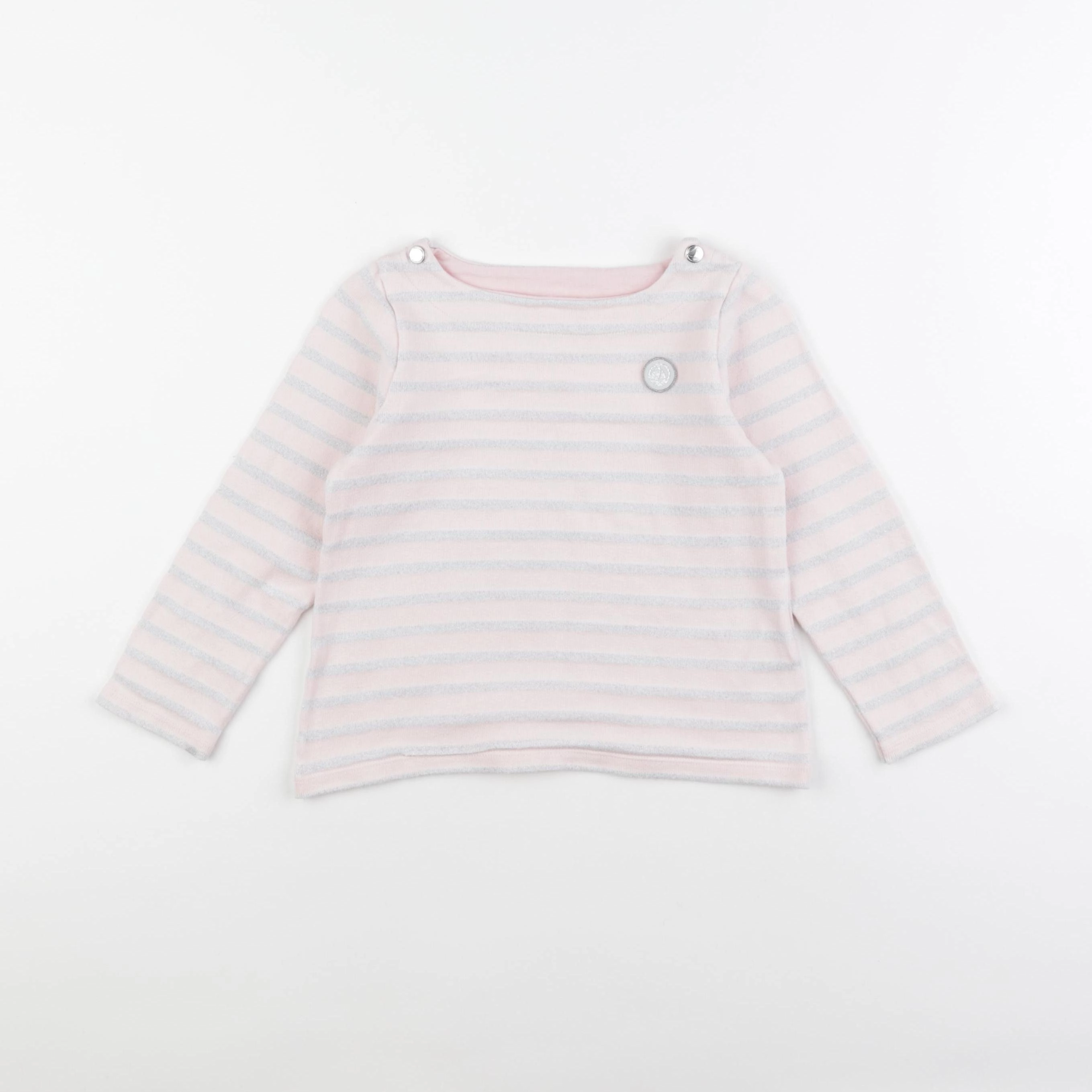 Petit Bateau - pull argent, rose - 4 ans
