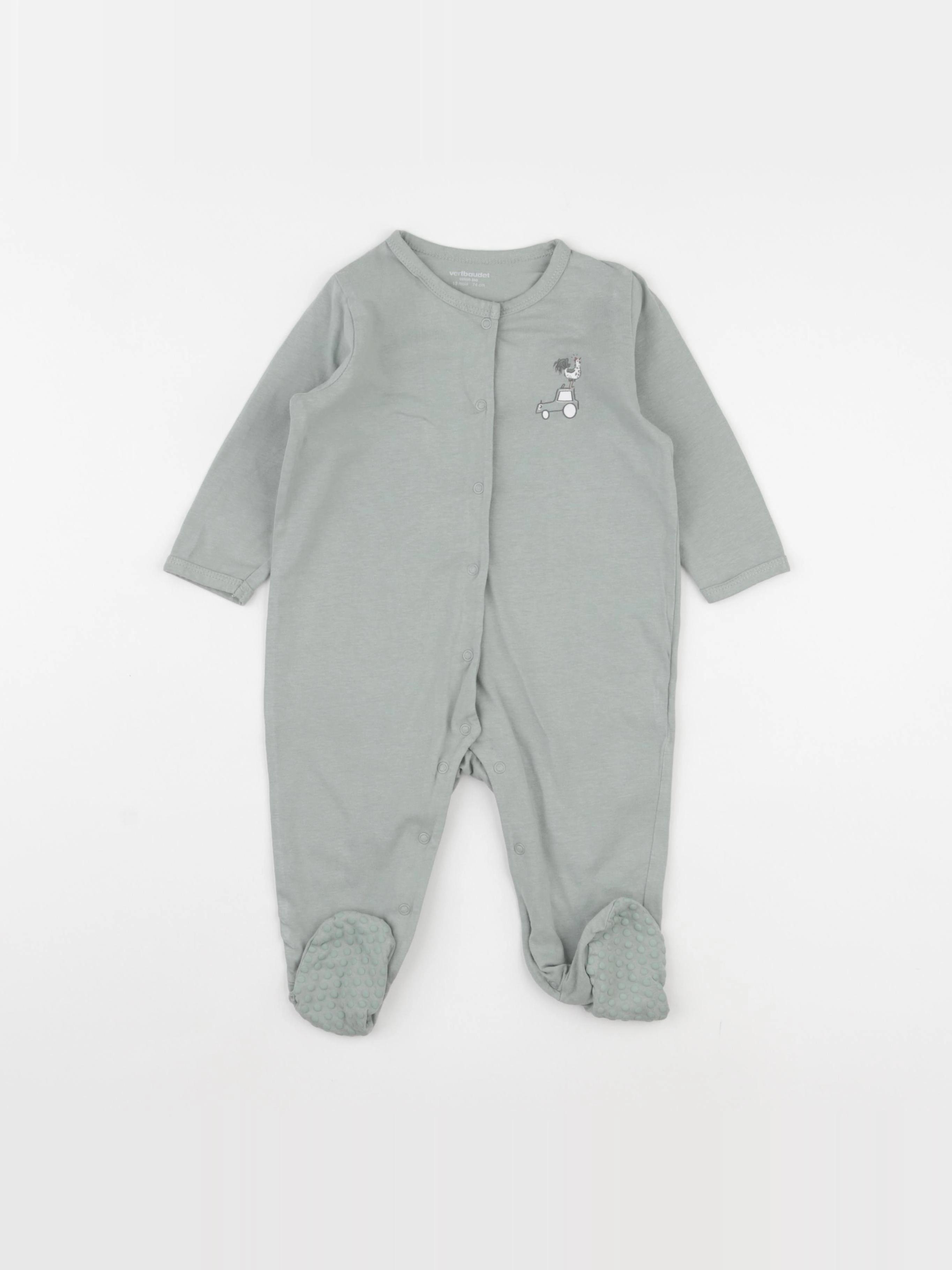 Vertbaudet - pyjama coton bleu - 12 mois