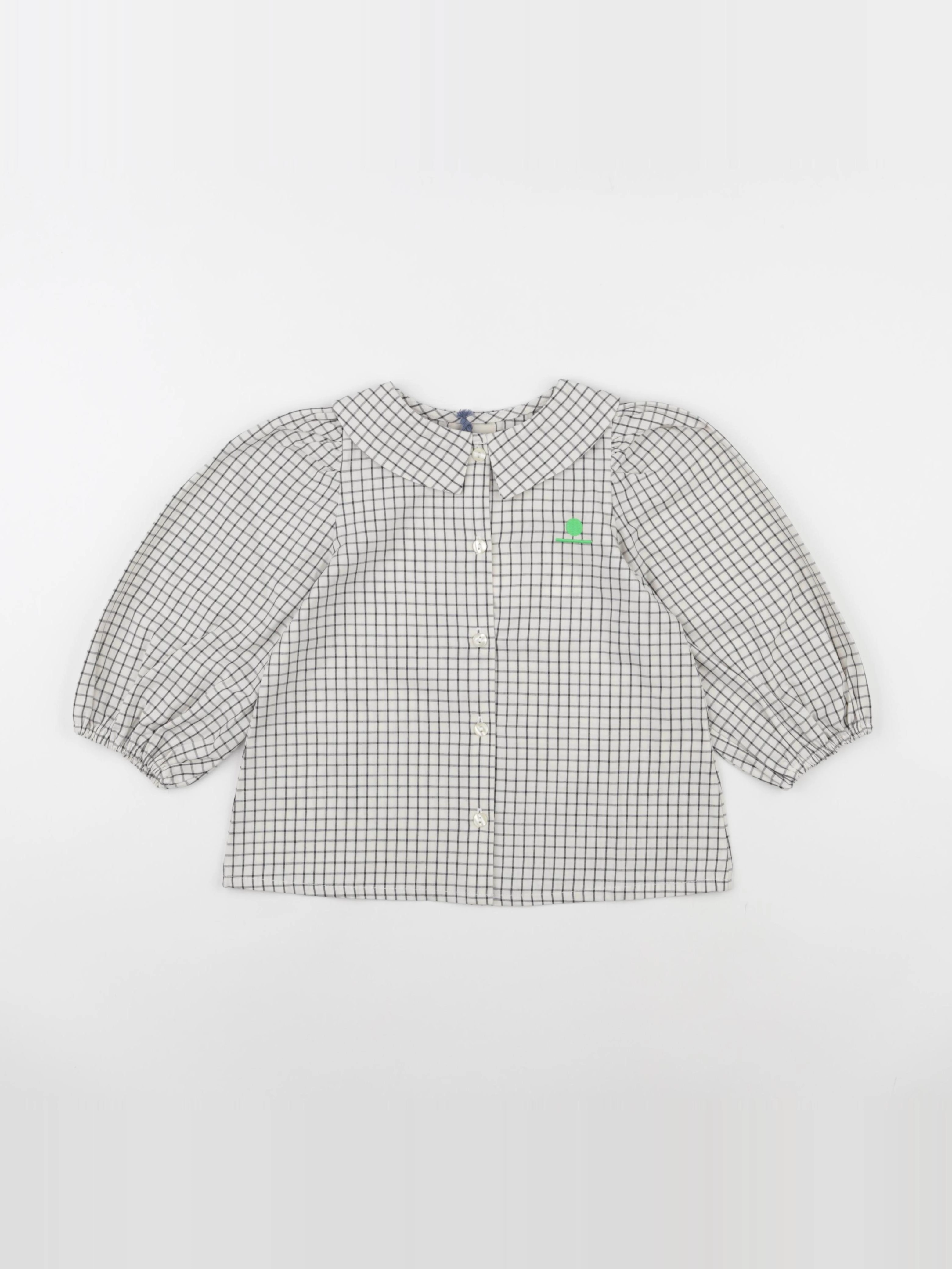 We are kids - Blouse Violet White and Black Checks - 2/3 ans