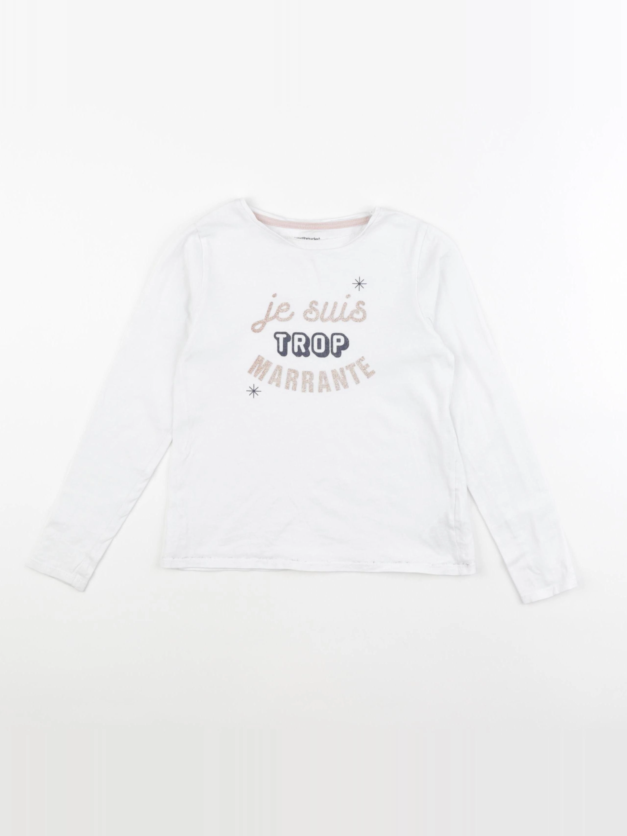 Vertbaudet - tee-shirt blanc - 8 ans