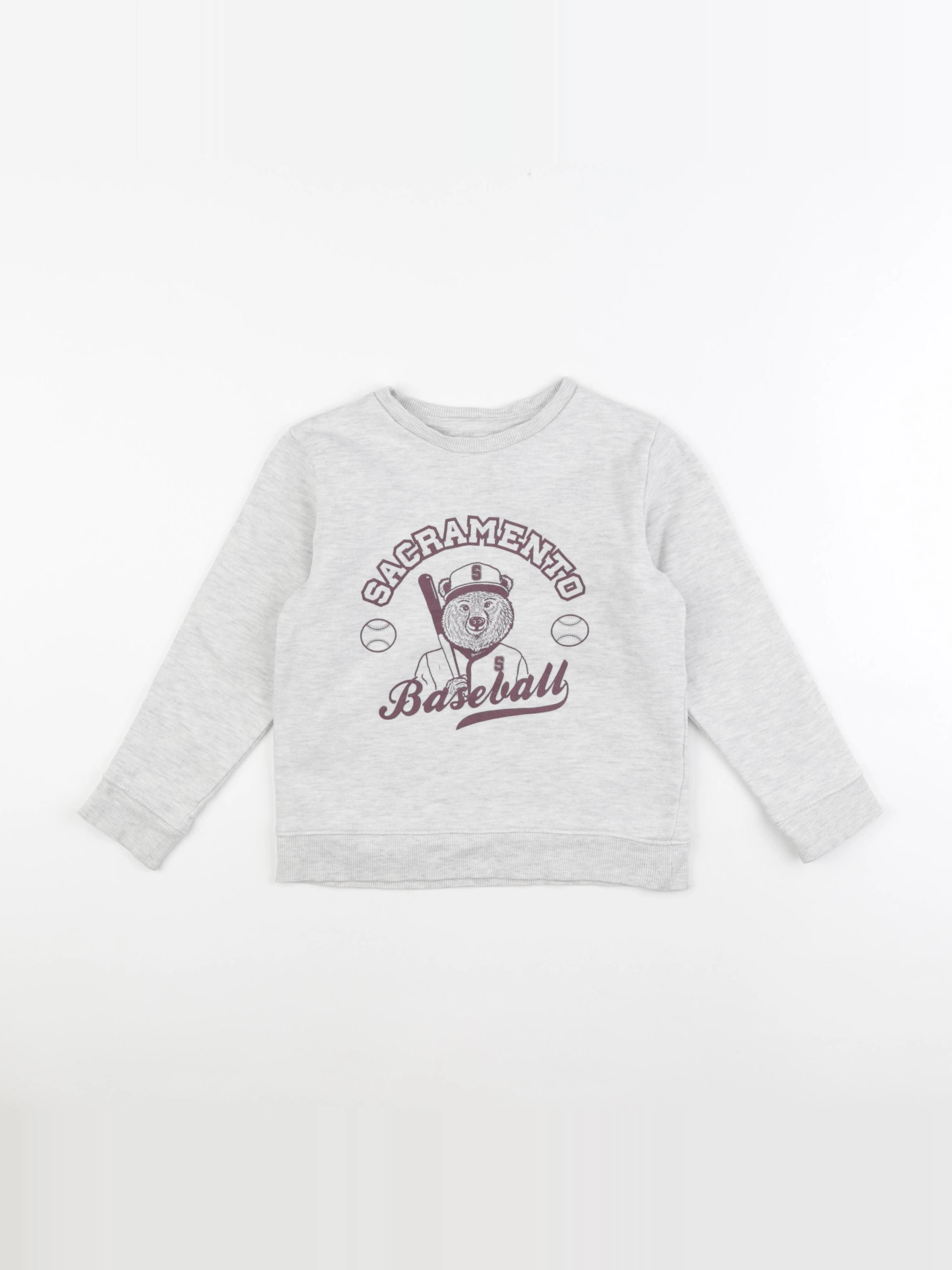 Vertbaudet - sweat gris - 6 ans