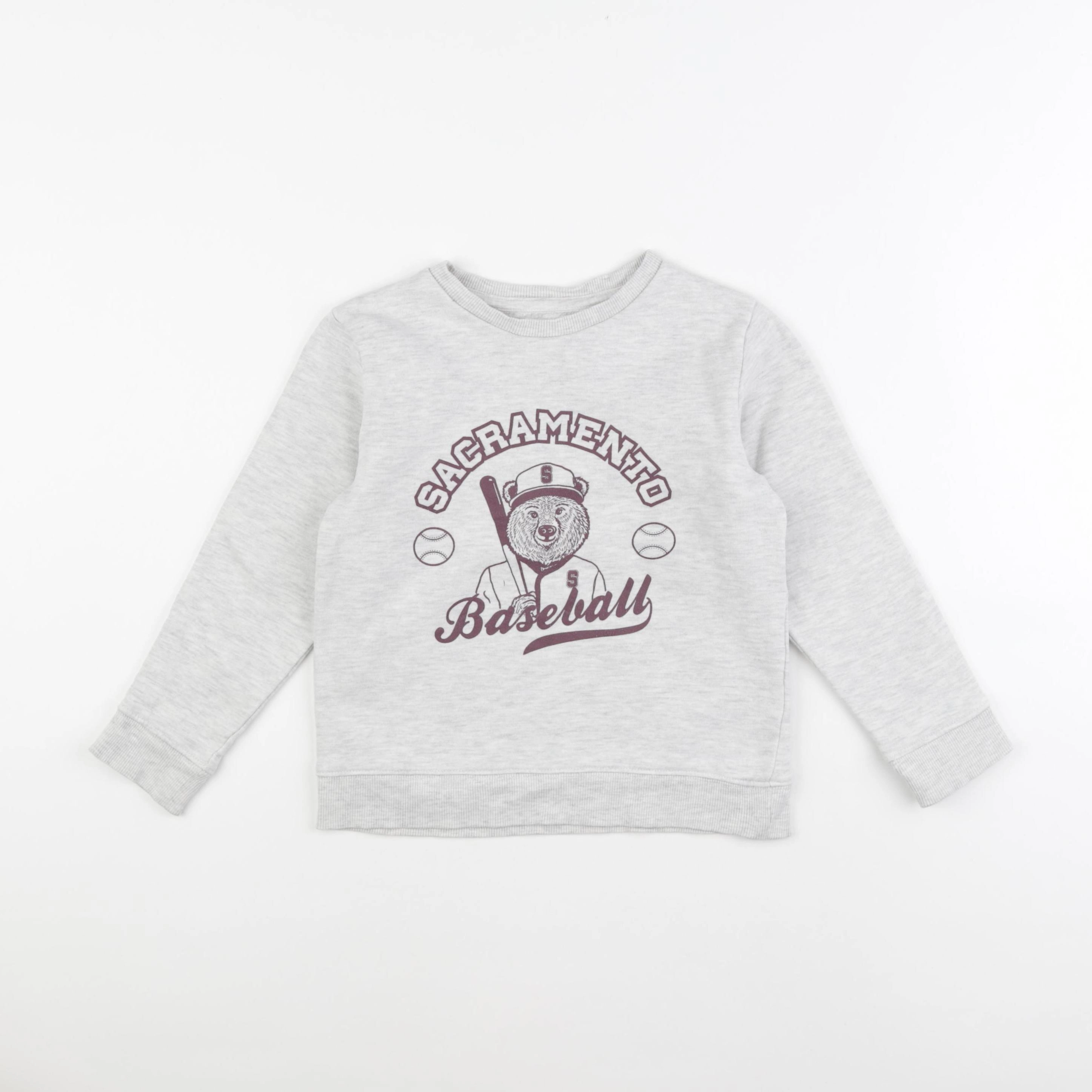 Vertbaudet - sweat gris - 6 ans