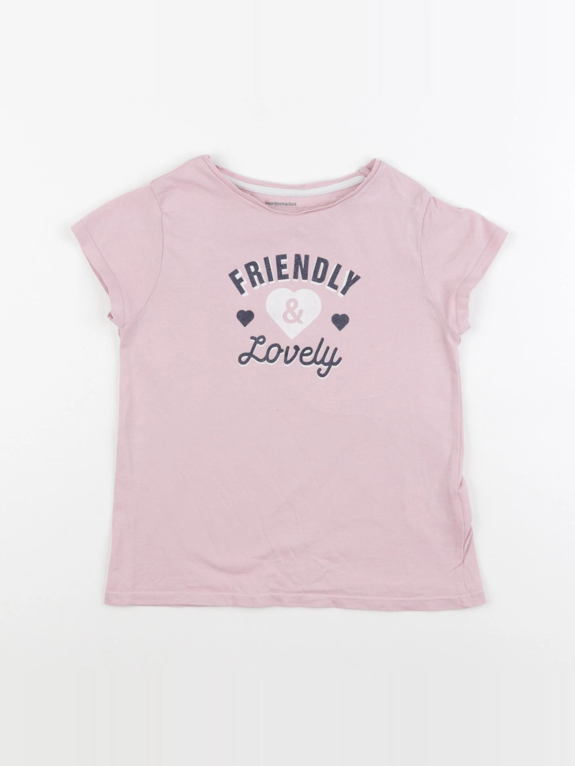 Vertbaudet - tee-shirt rose - 8 ans