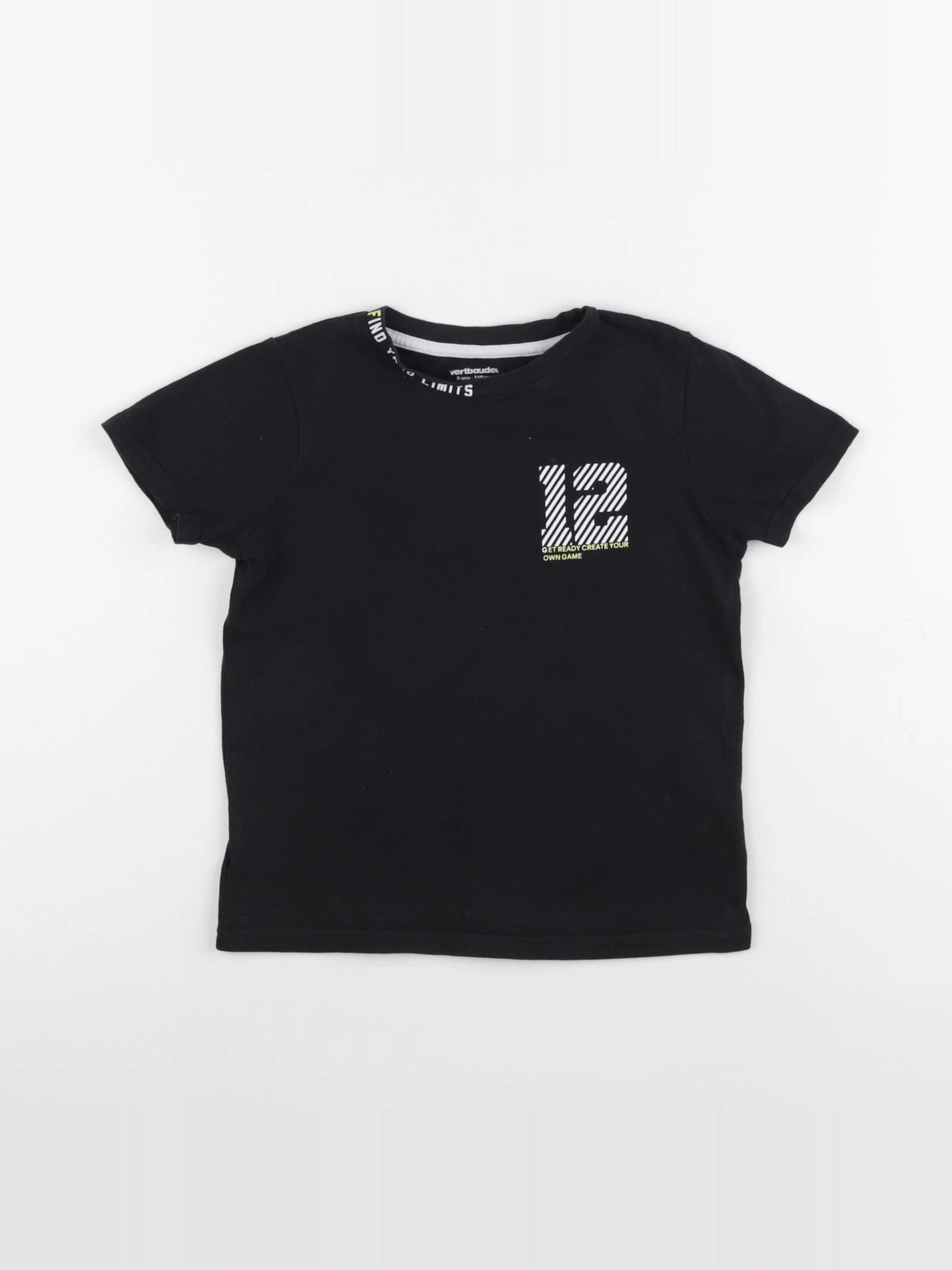 Vertbaudet - tee-shirt noir - 5 ans