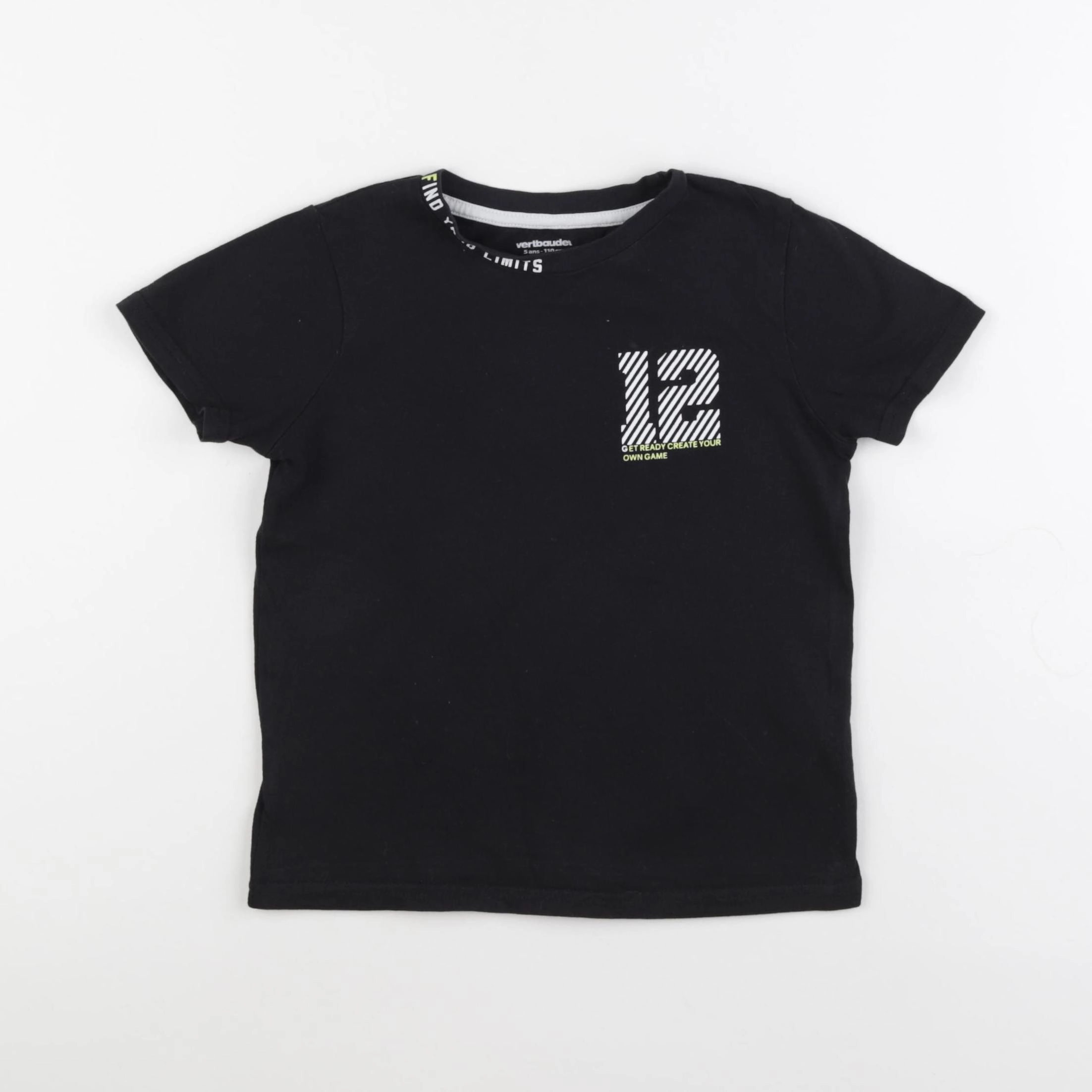 Vertbaudet - tee-shirt noir - 5 ans