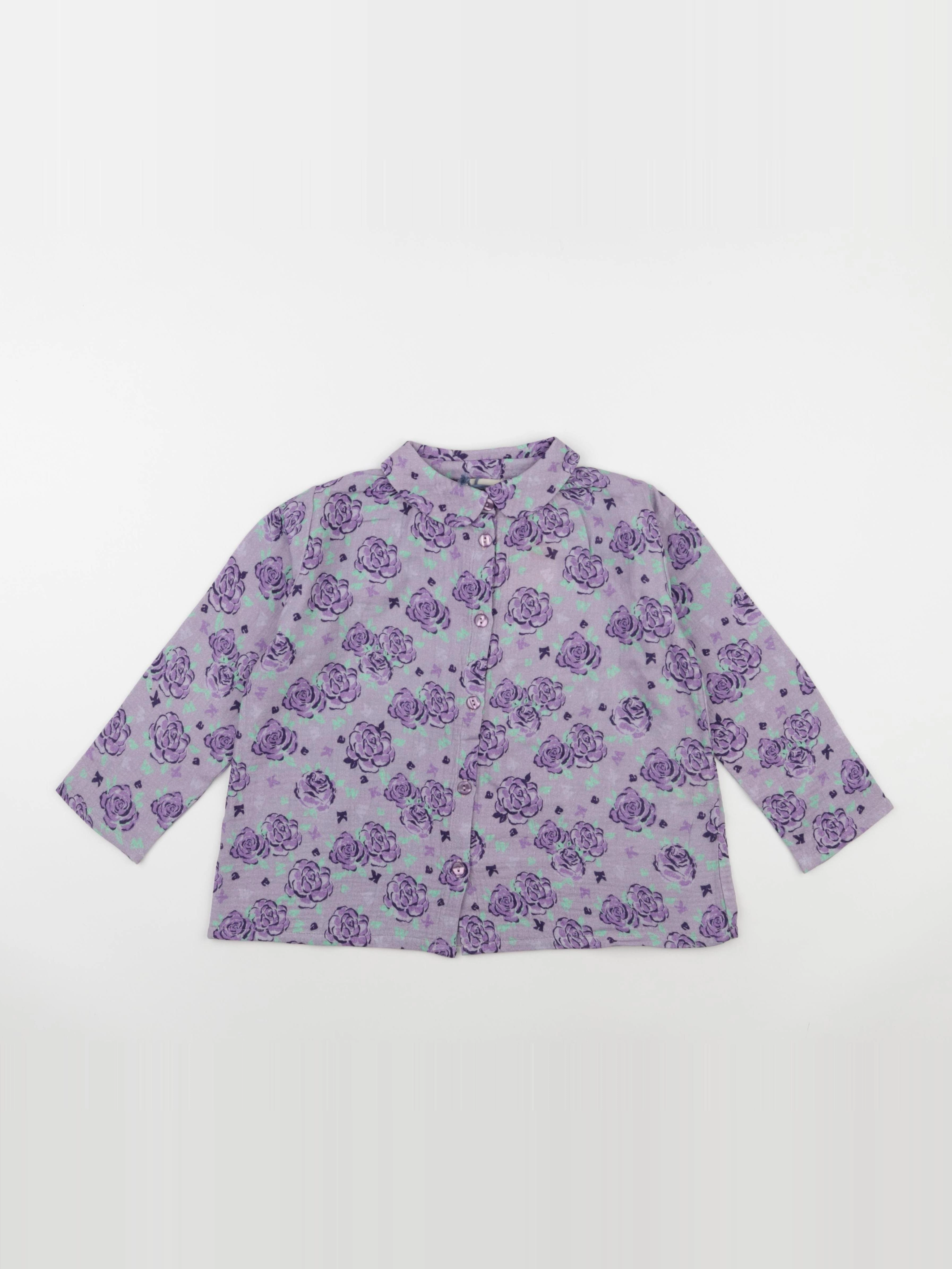 We are kids - Chemise Gabriel Big Flowers violet - 4/5 ans