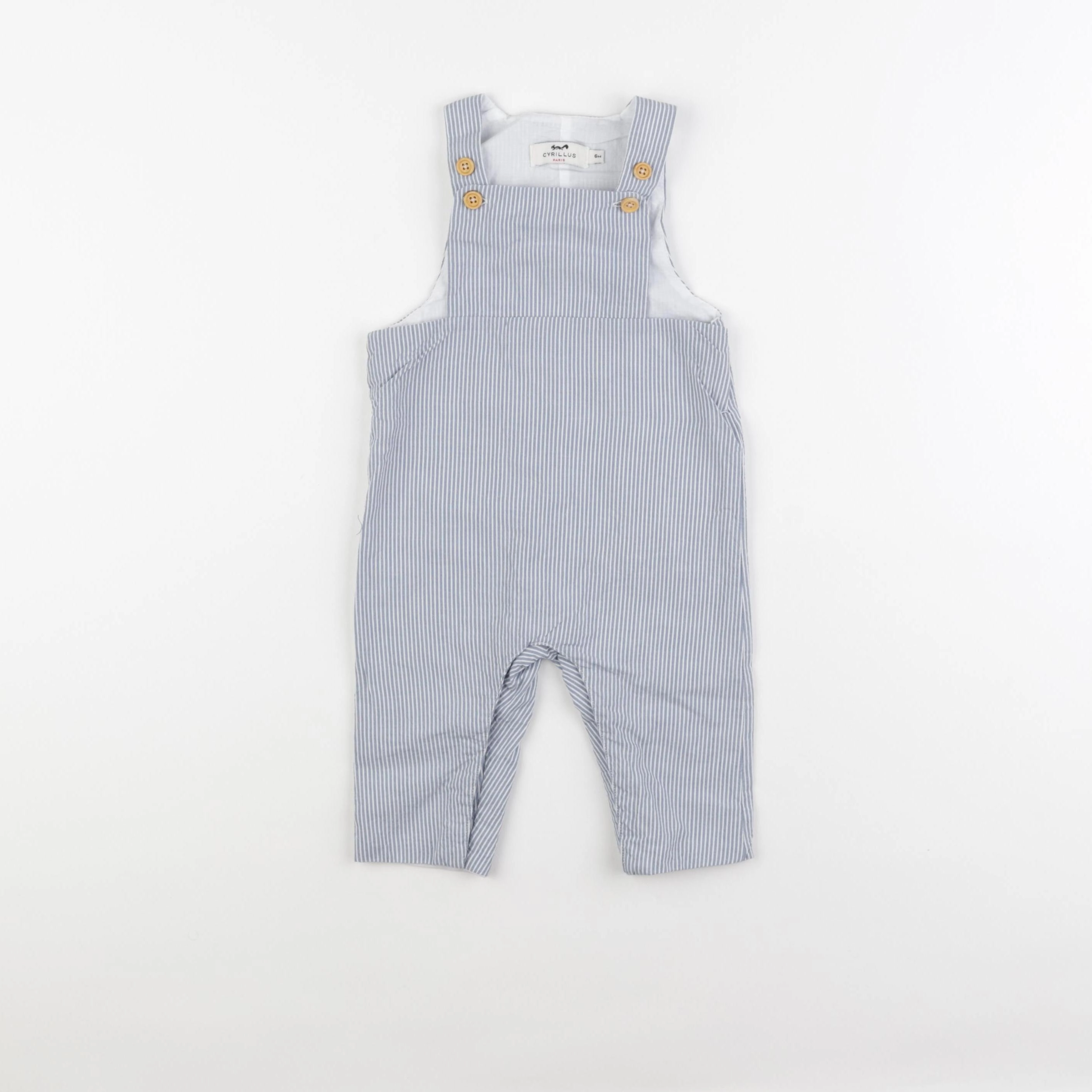 Cyrillus - combinaison bleu, blanc - 6 mois