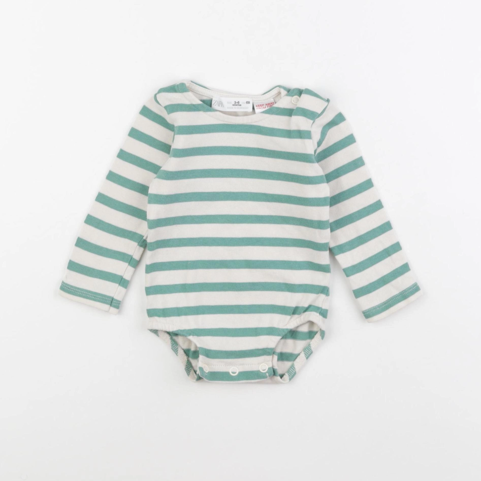Zara - body tee-shirt vert - 6/9 mois