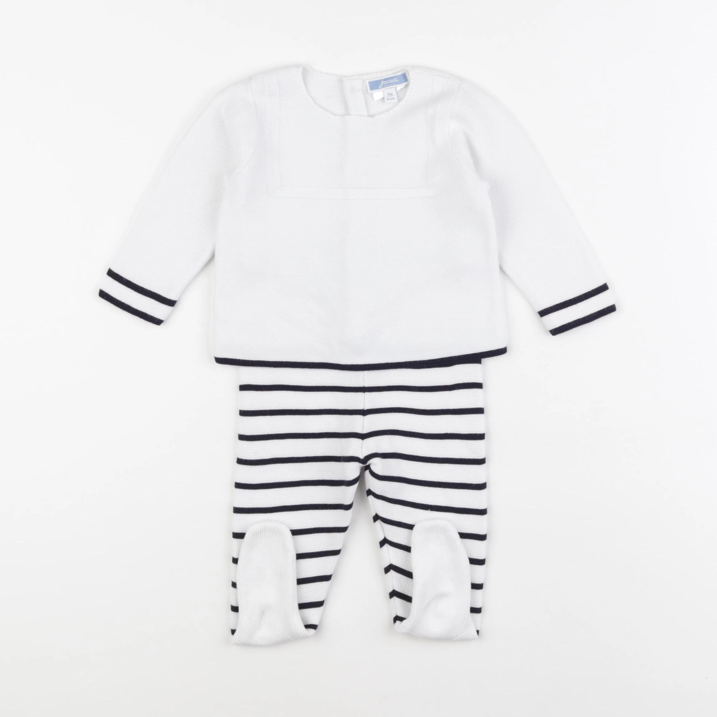 Jacadi - ensemble blanc, noir - 6 mois