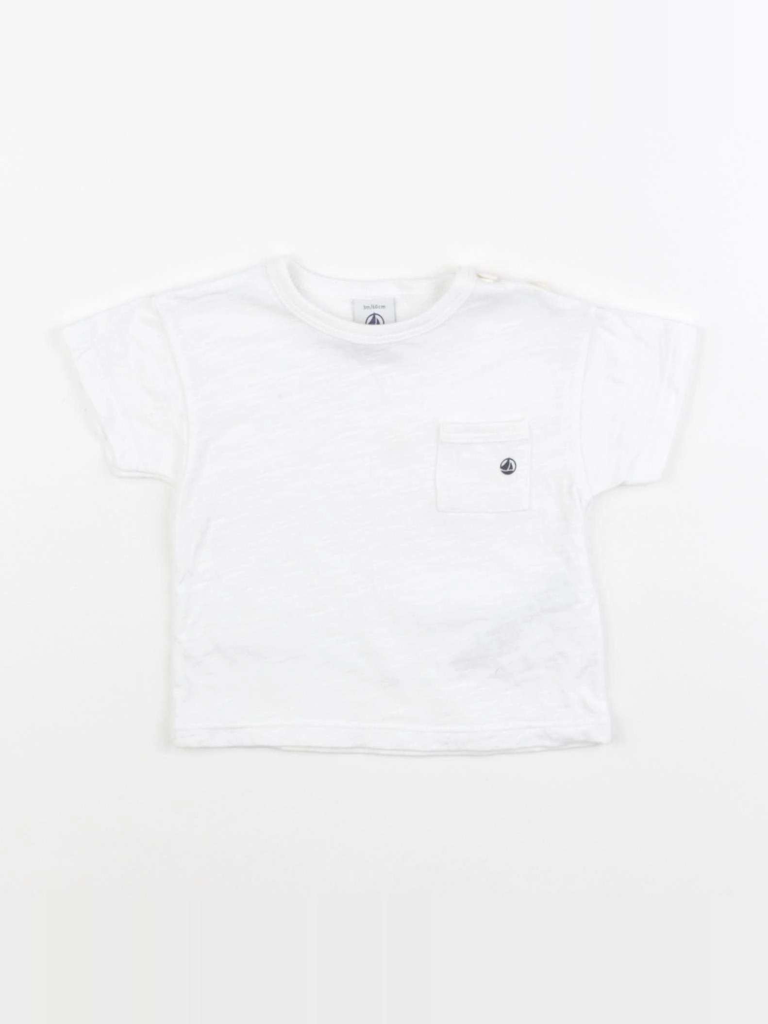 Petit Bateau - tee-shirt blanc - 3 mois