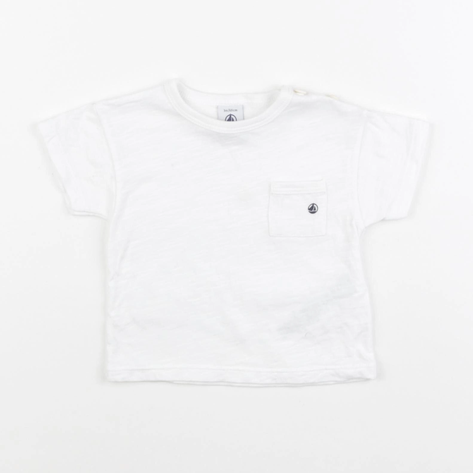 Petit Bateau - tee-shirt blanc - 3 mois
