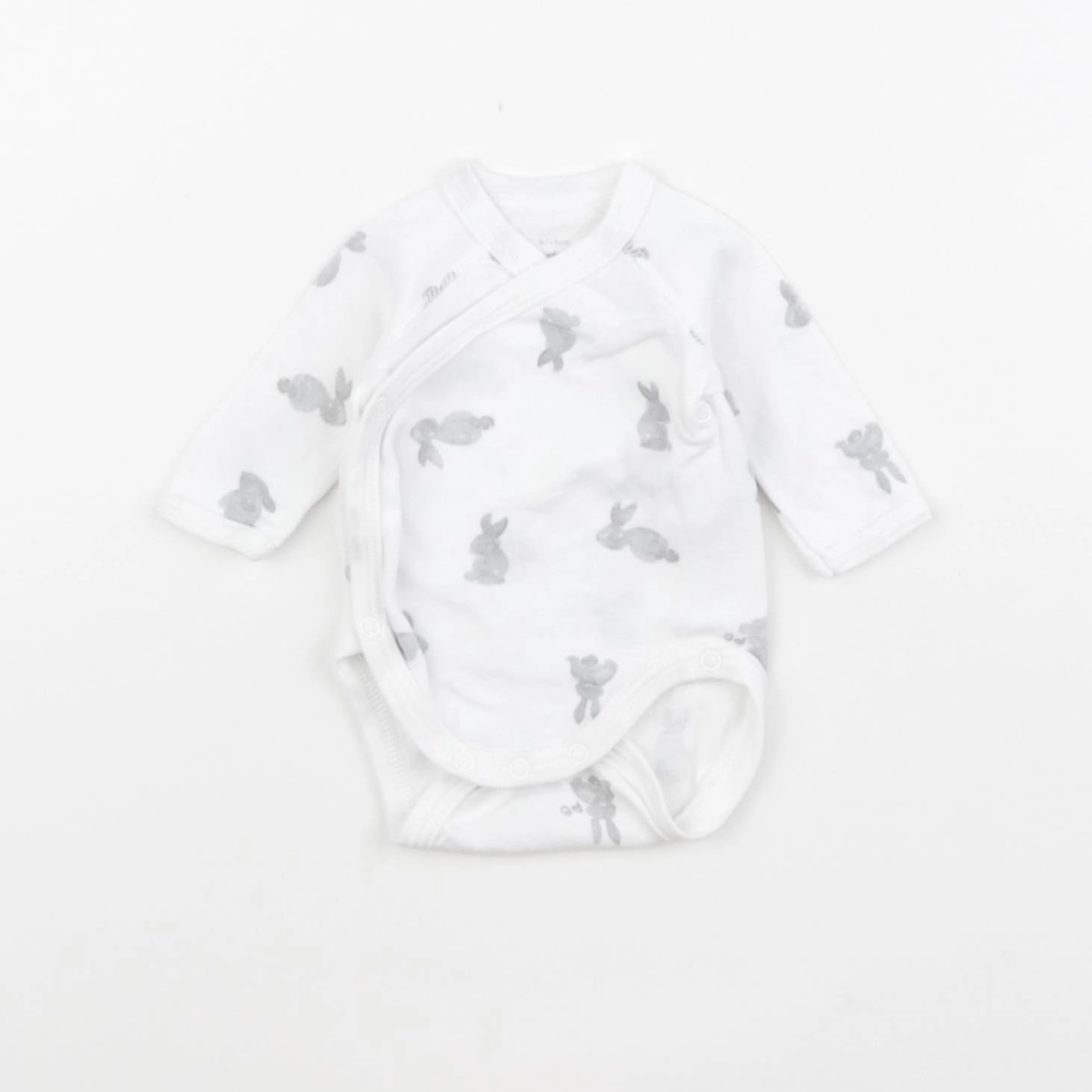 Petit Bateau - body blanc, gris - Prématuré