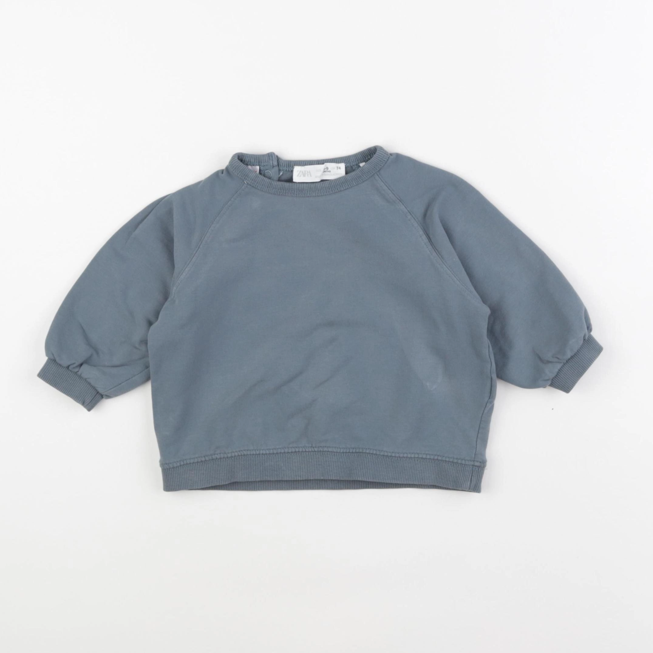Zara - sweat gris - 6/9 mois