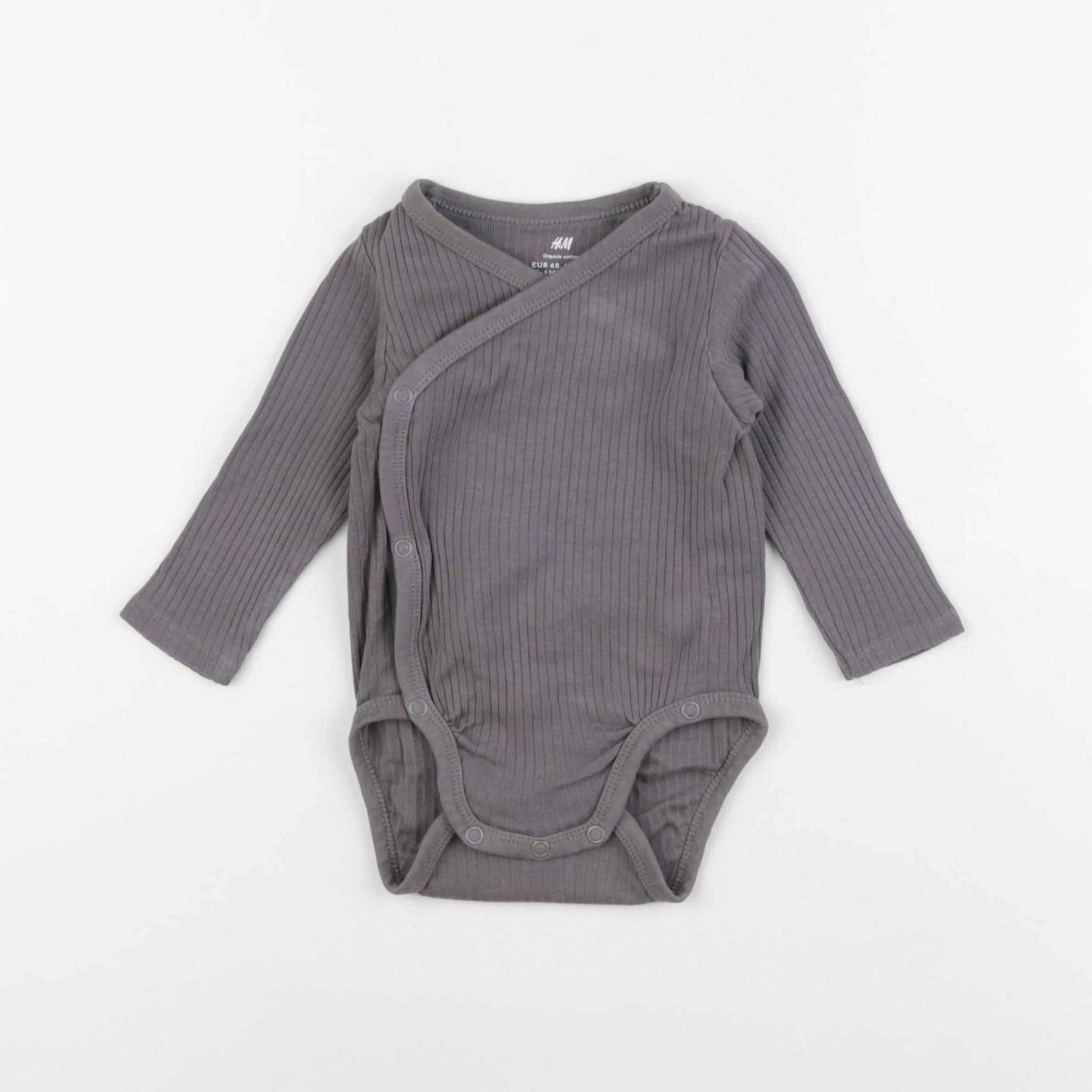H&M - body gris - 6 mois