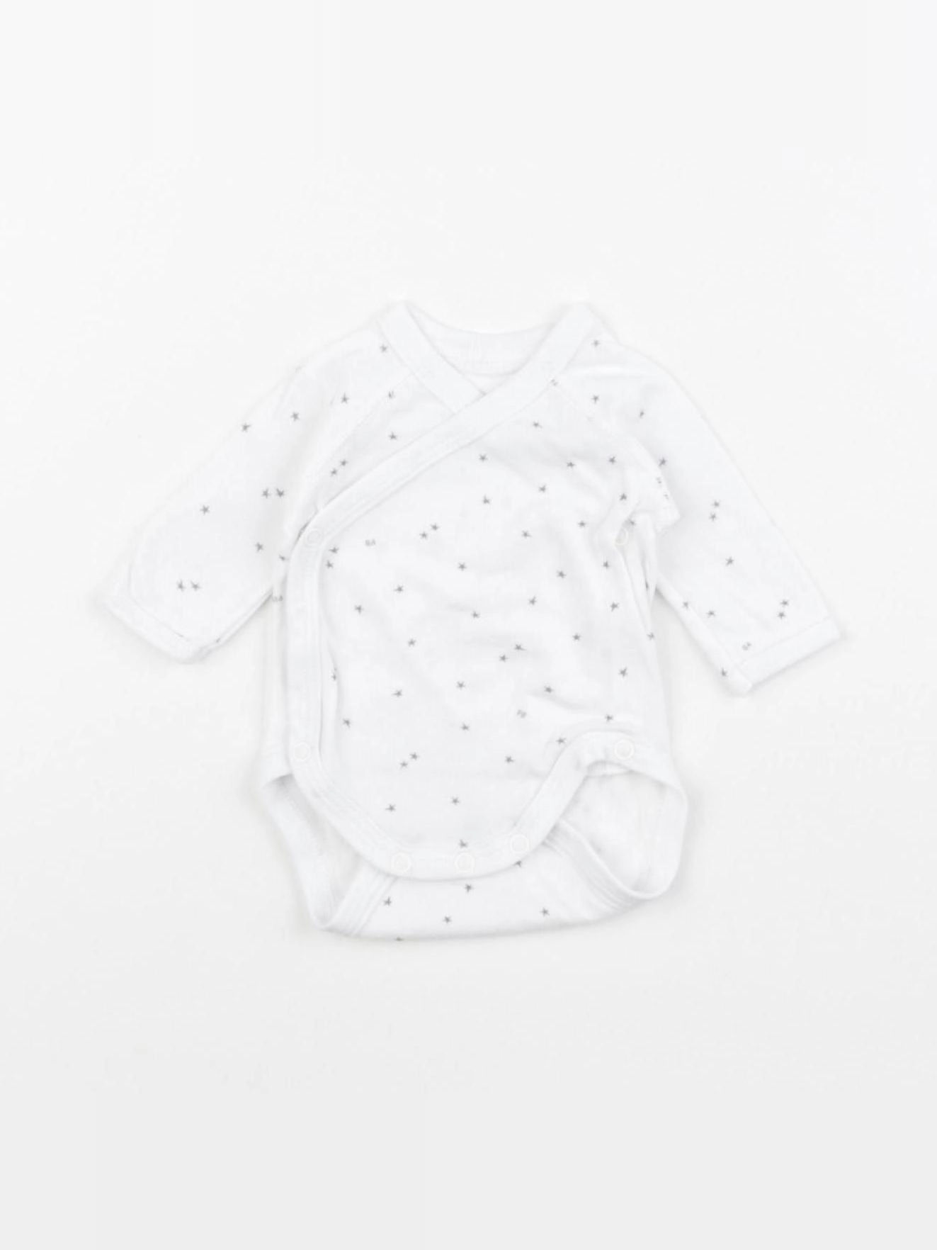 Petit Bateau - body blanc, gris - Prématuré
