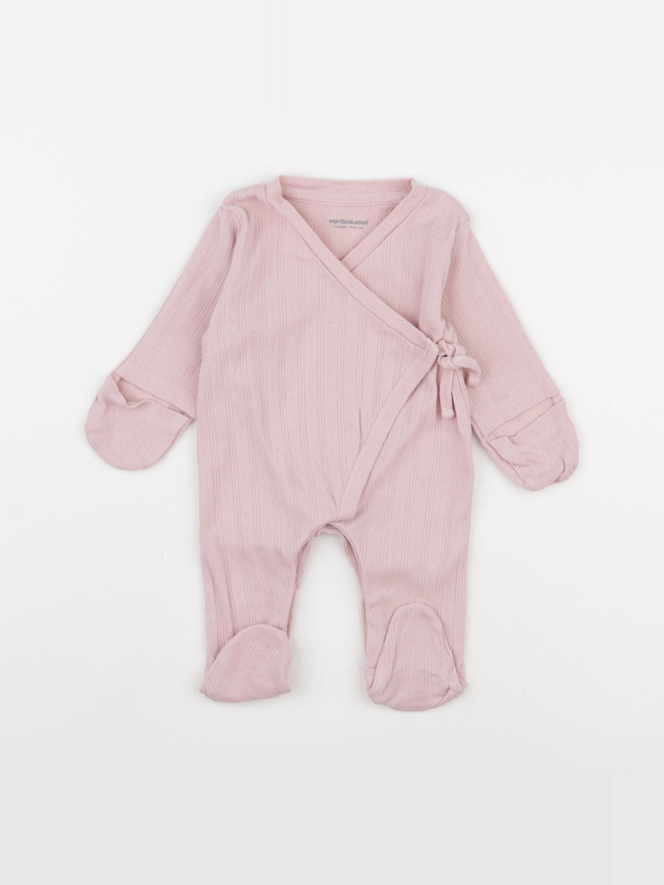 Vertbaudet - pyjama coton rose - 1 mois