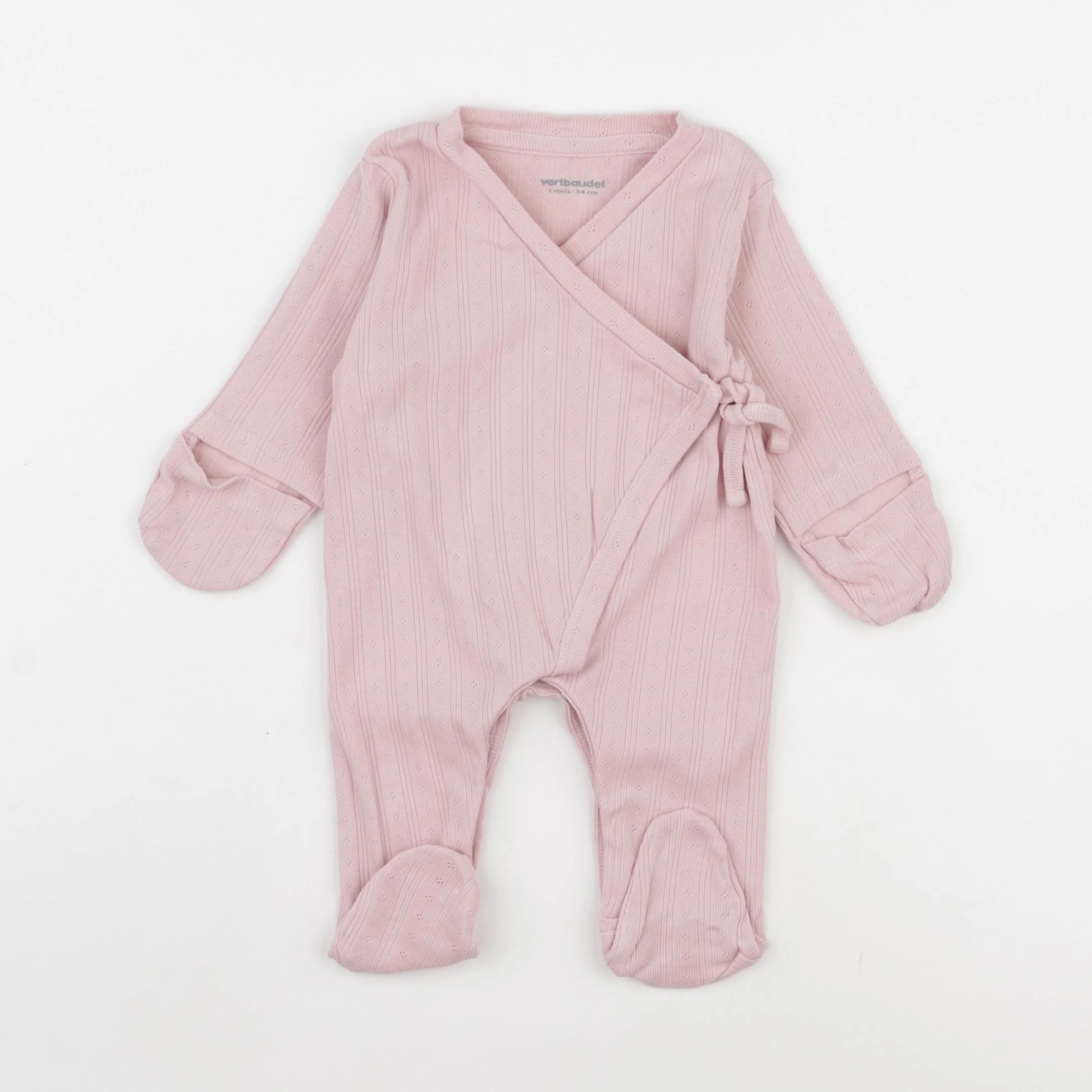 Vertbaudet - pyjama coton rose - 1 mois