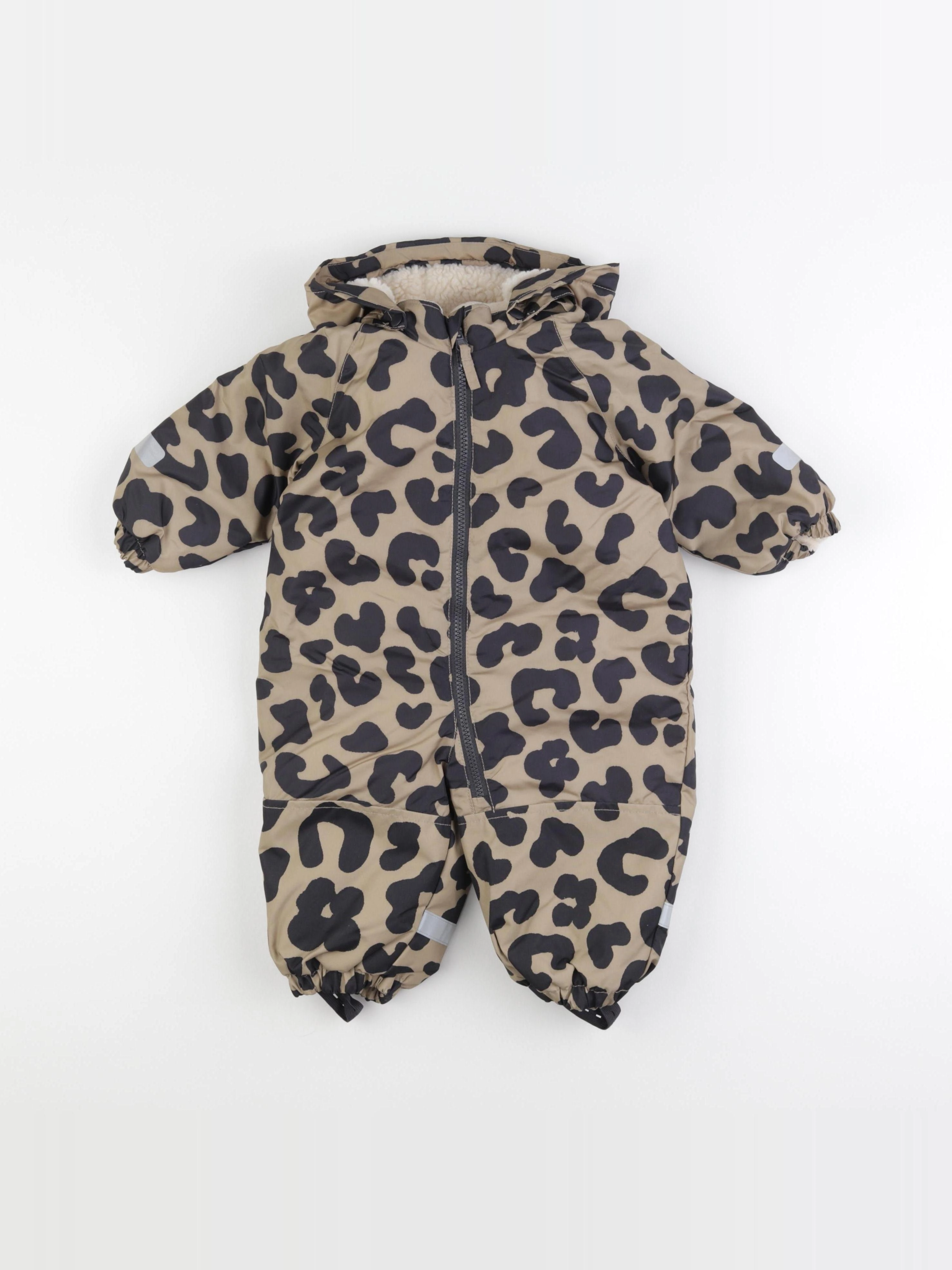 H&M - combinaison de ski marron, noir - 6/9 mois