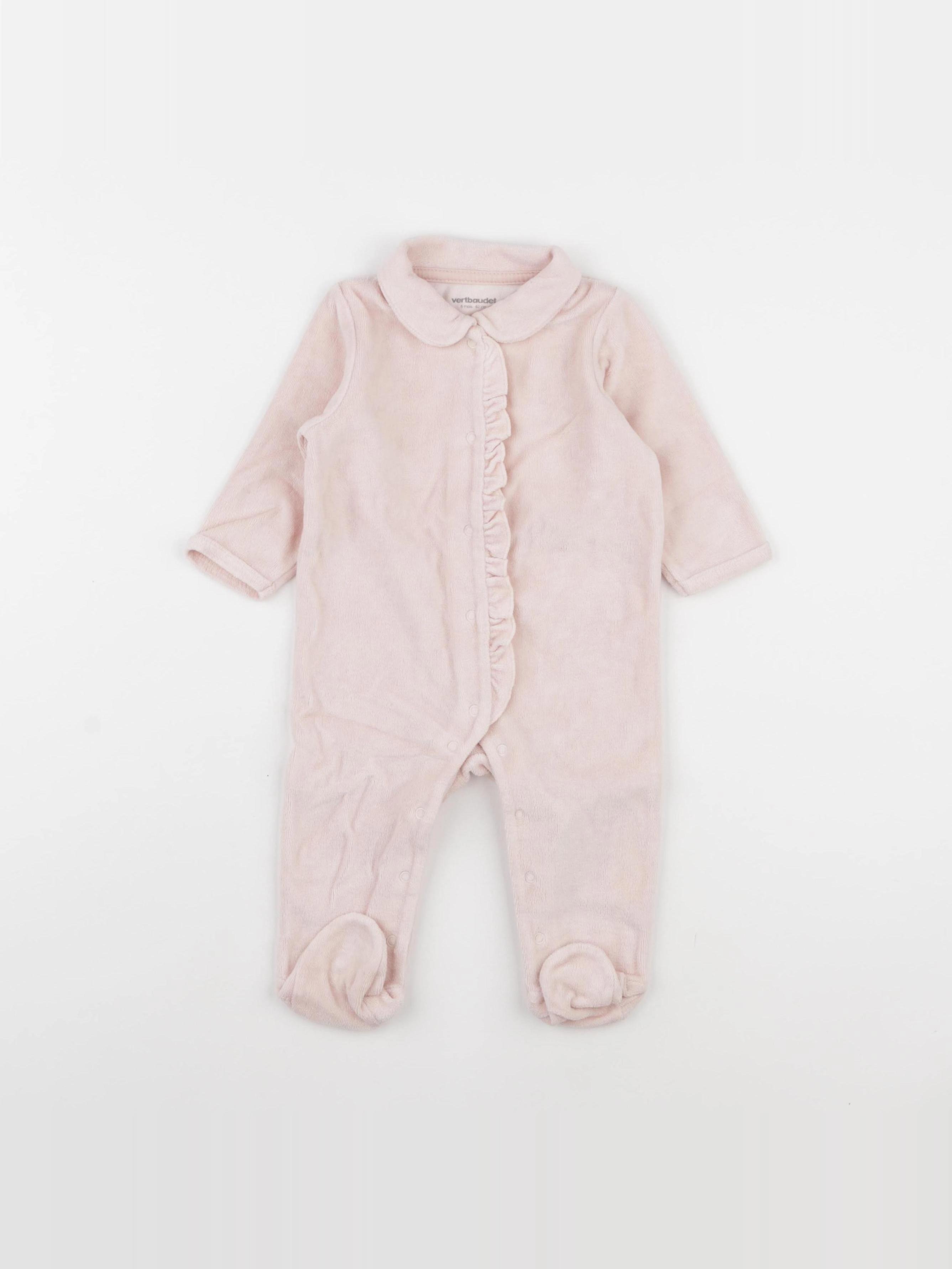 Vertbaudet - pyjama velours rose - 6 mois