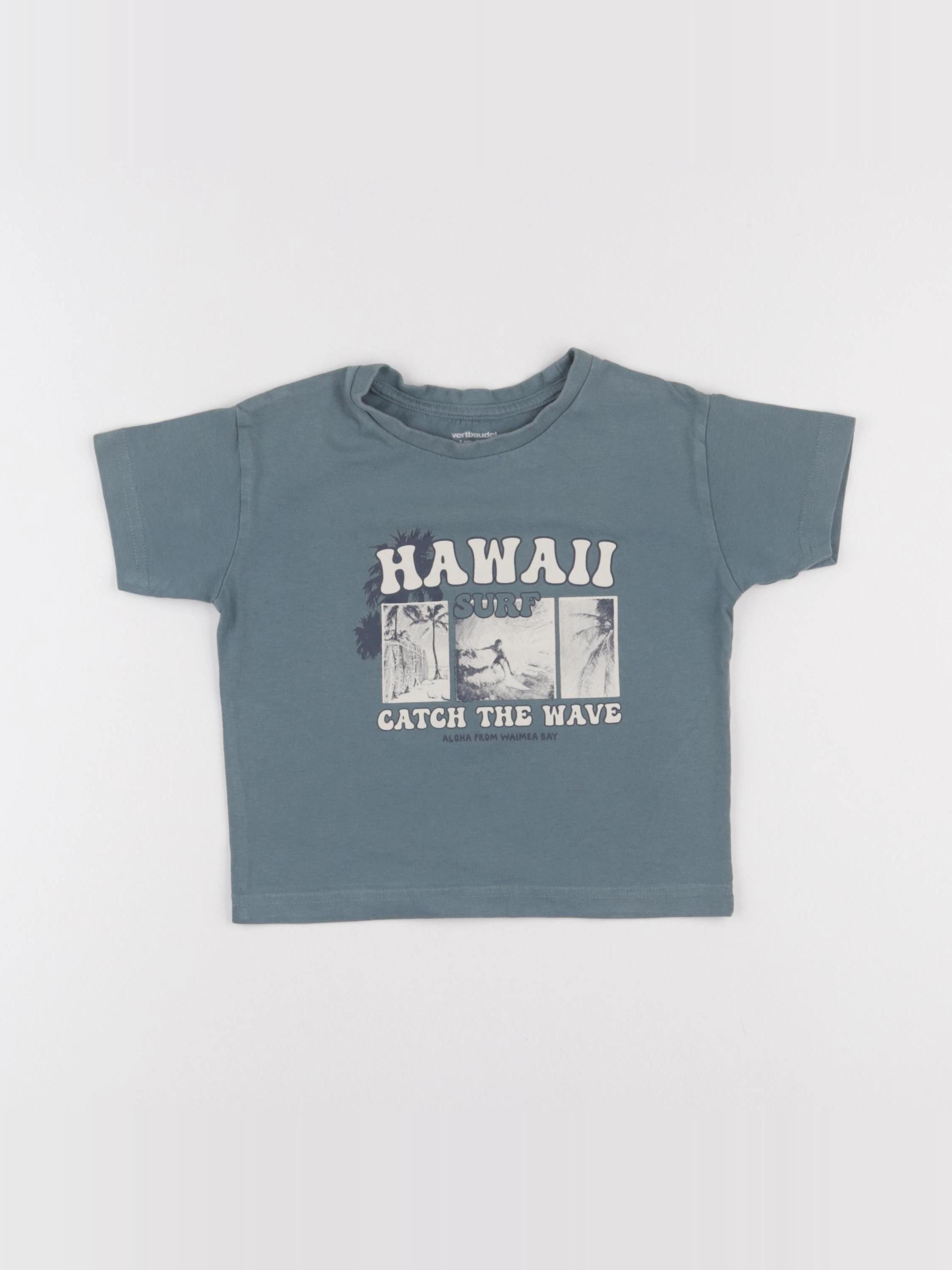 Vertbaudet - tee-shirt bleu - 2 ans