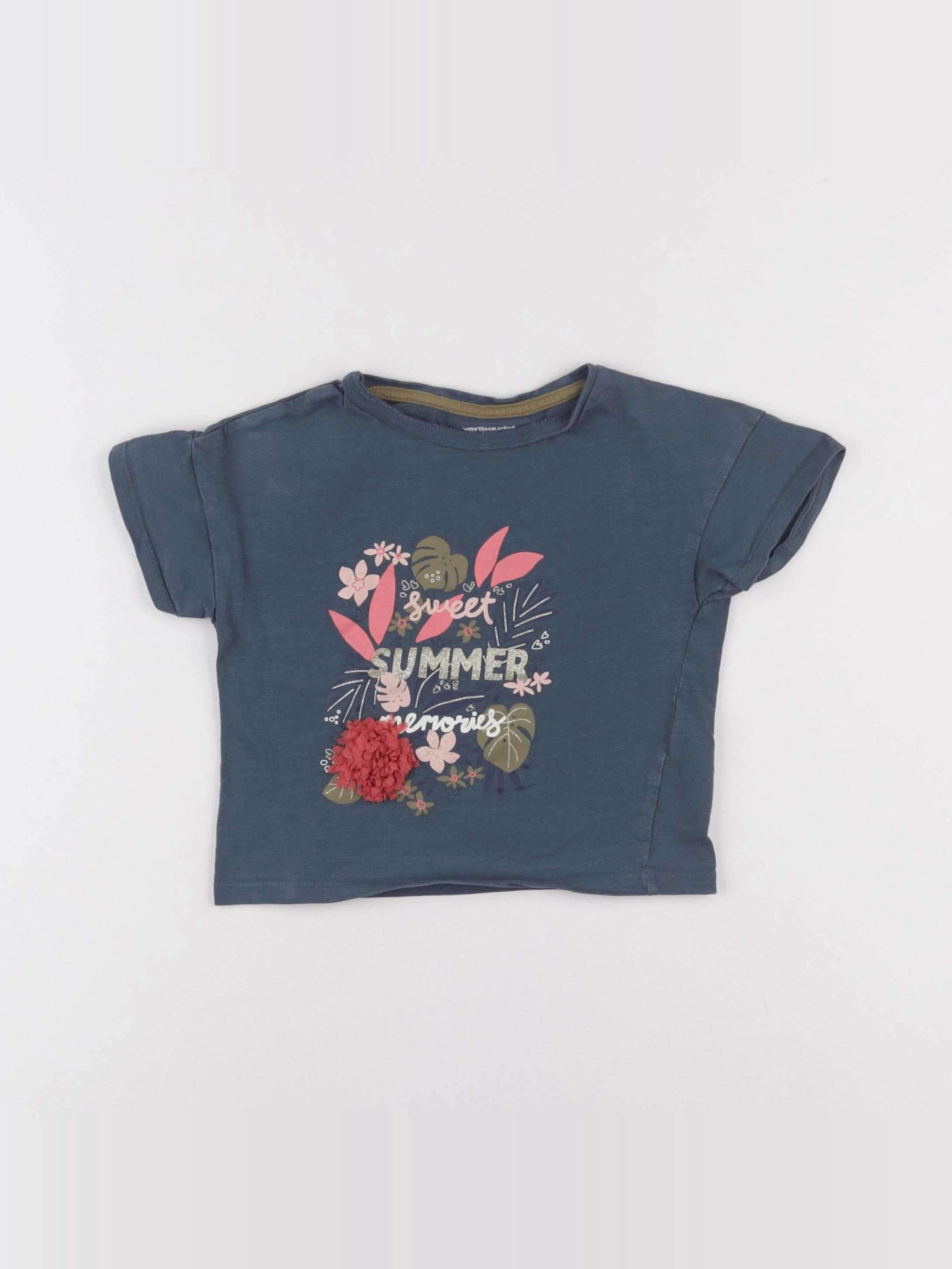 Vertbaudet - tee-shirt vert - 2 ans