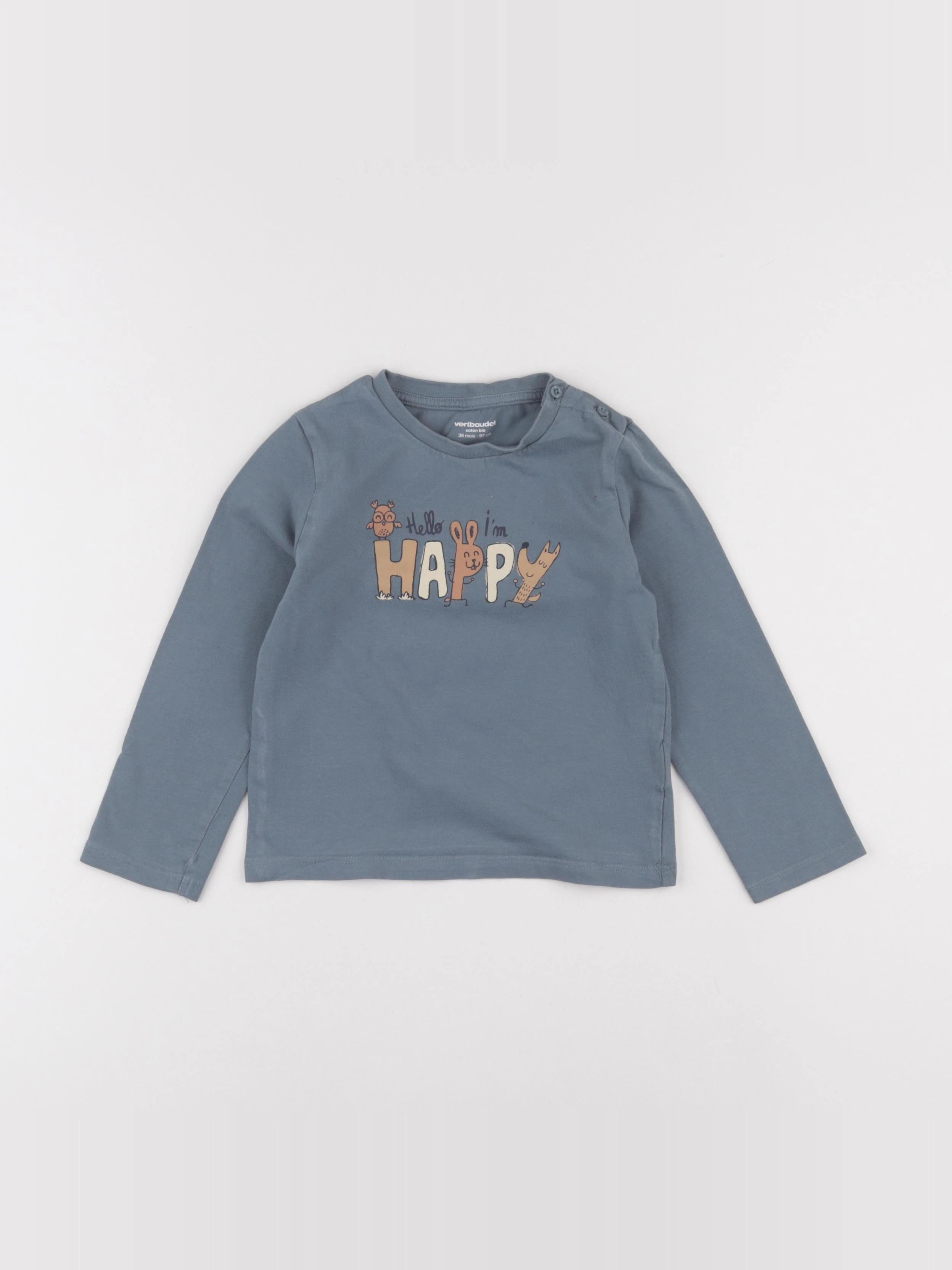 Vertbaudet - tee-shirt bleu - 36 mois