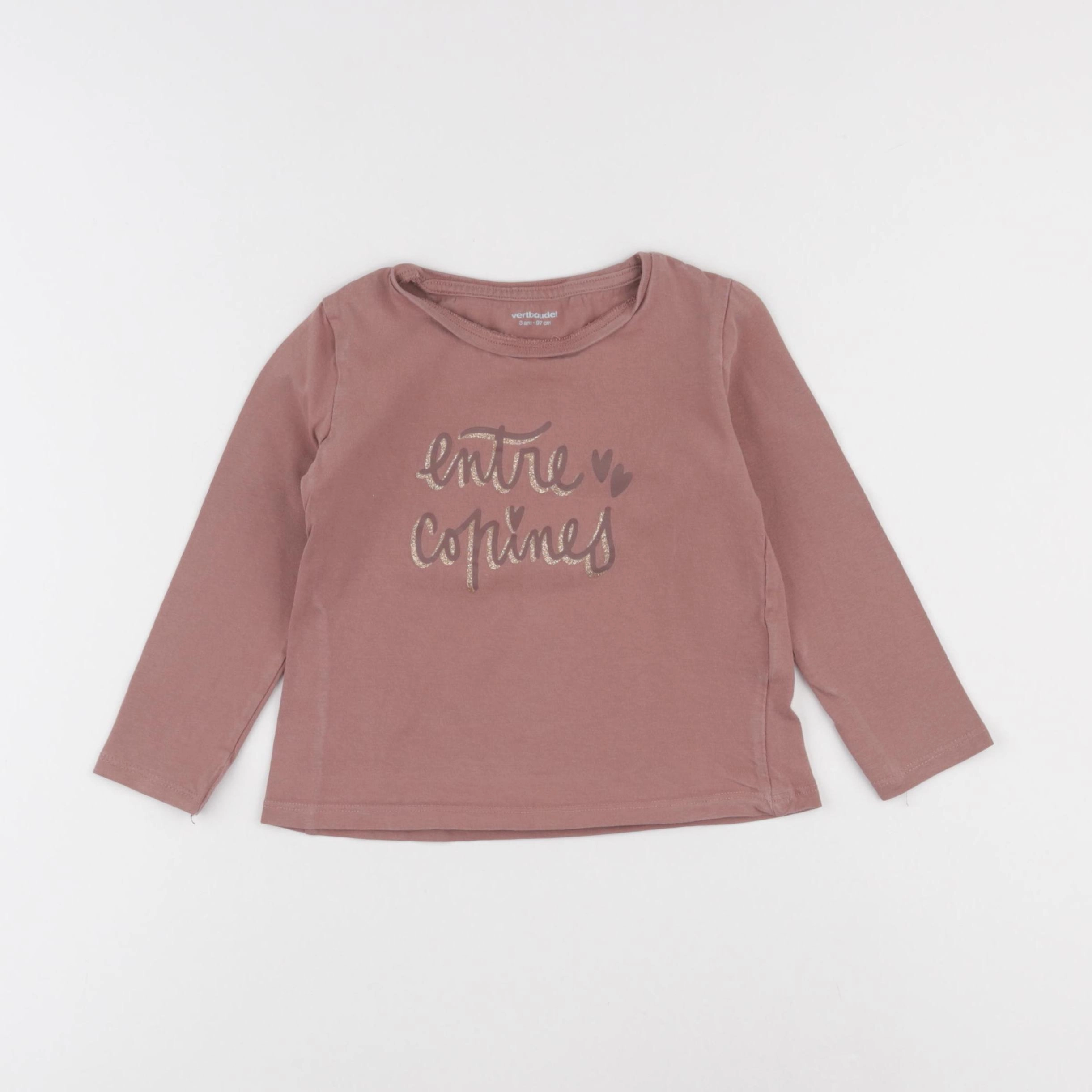 Vertbaudet - tee-shirt marron - 3 ans
