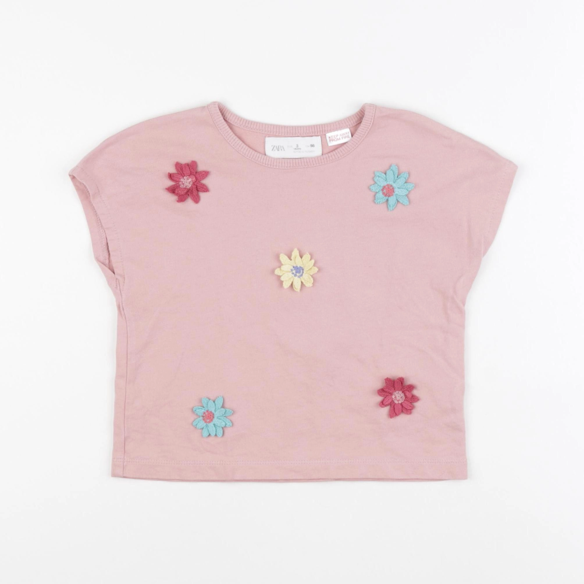 Zara - tee-shirt rose - 3 ans