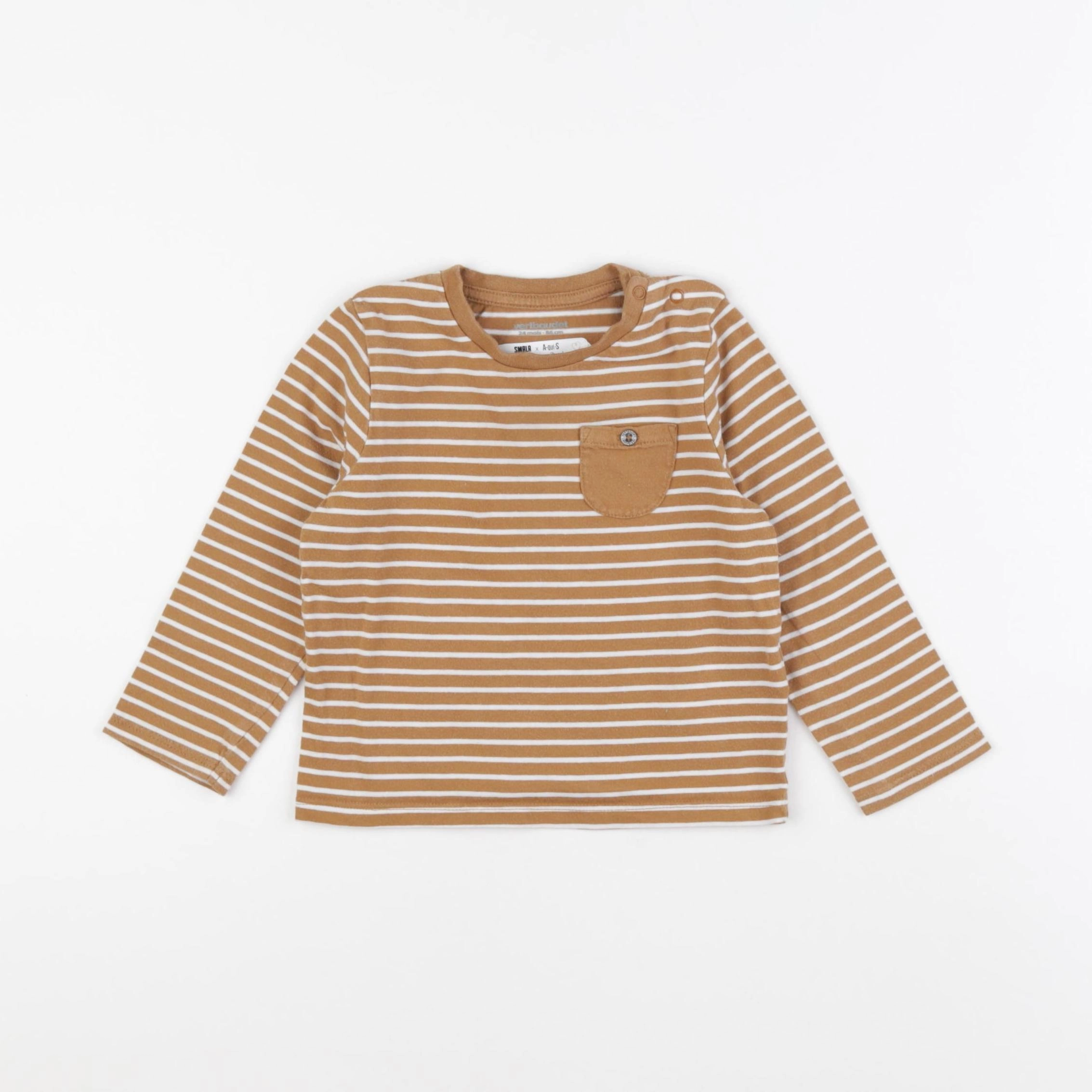 Vertbaudet - tee-shirt marron - 24 mois