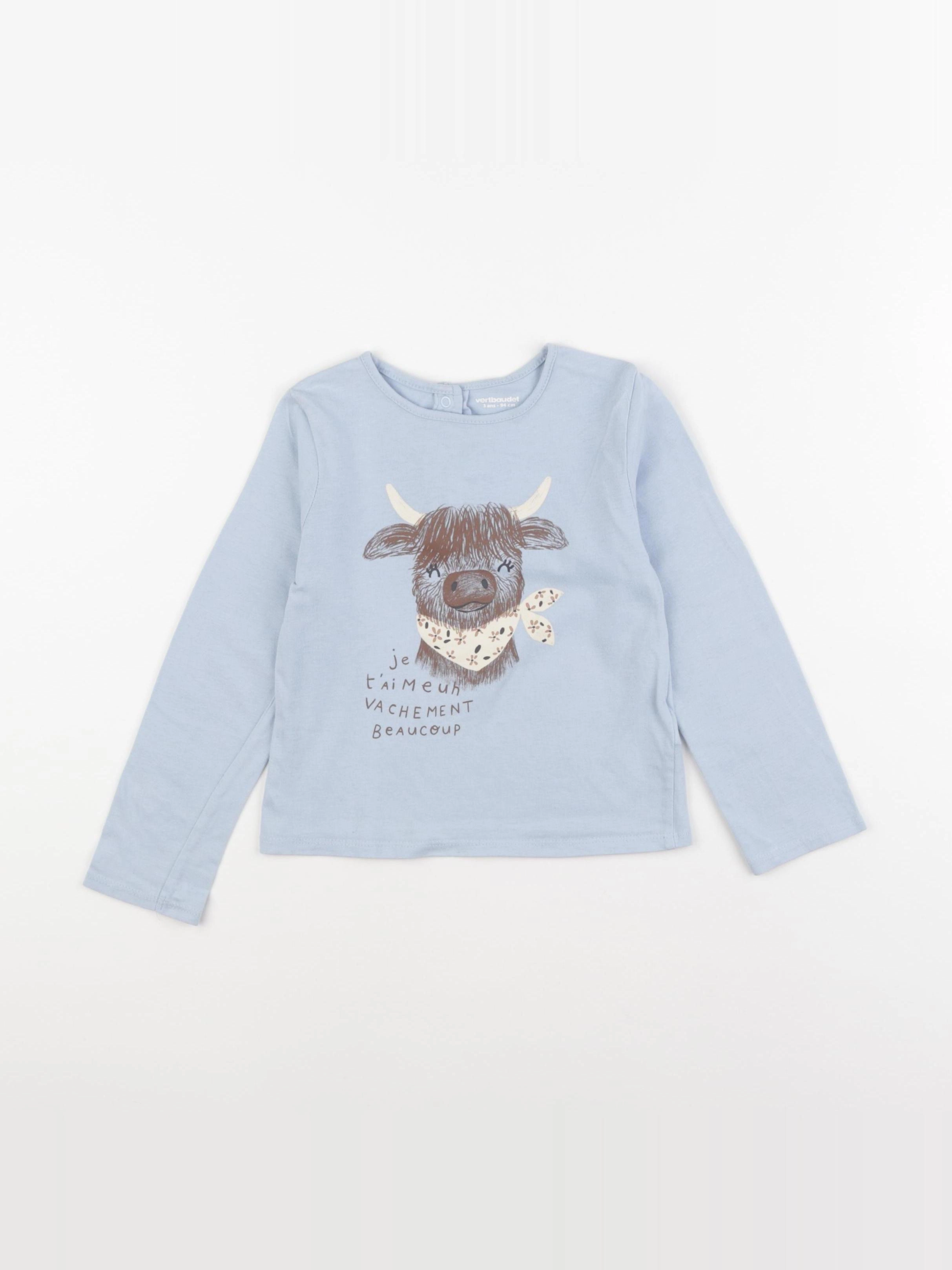 Vertbaudet - tee-shirt bleu - 3 ans