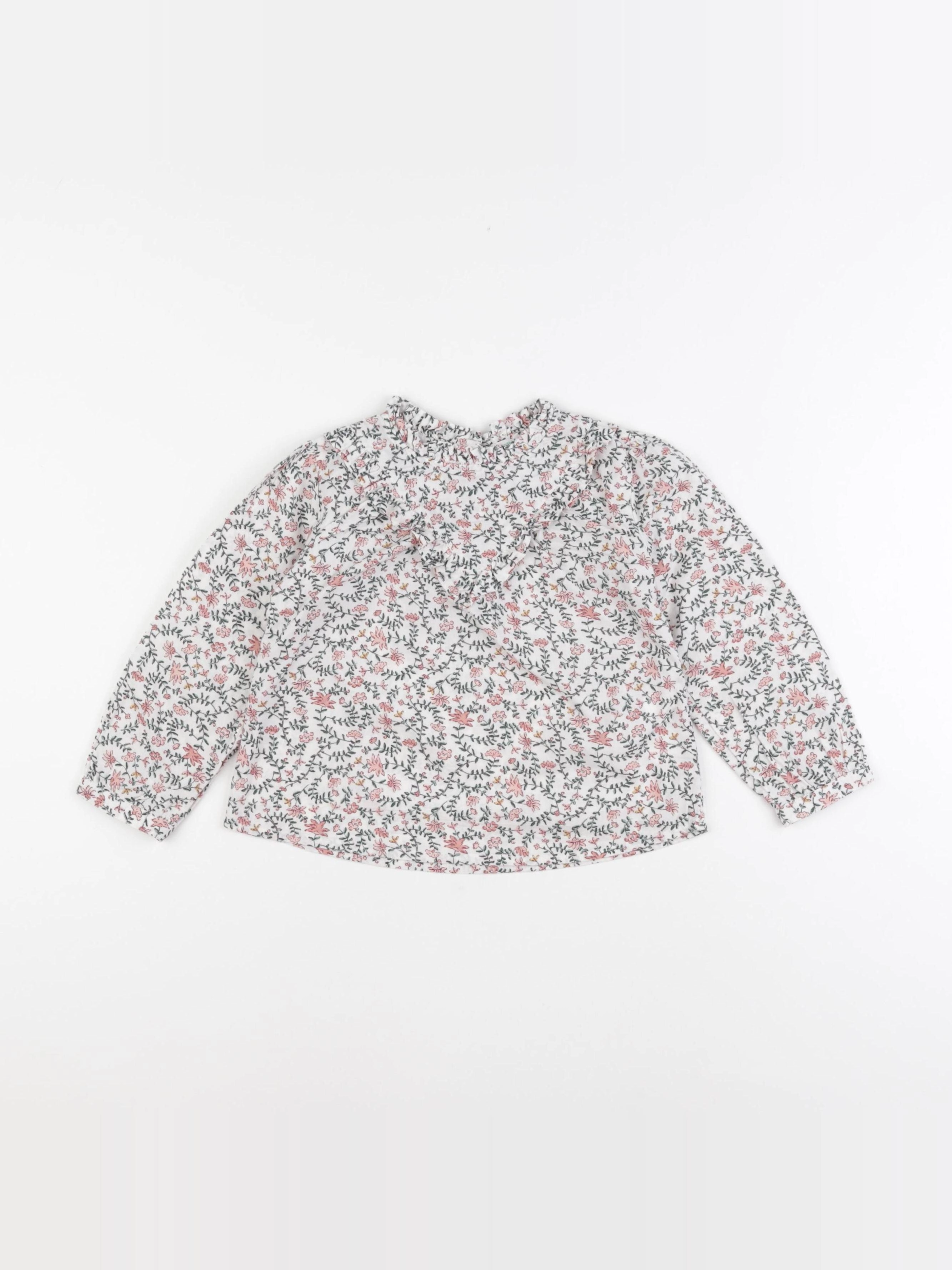 Vertbaudet - blouse blanc, vert - 3 ans