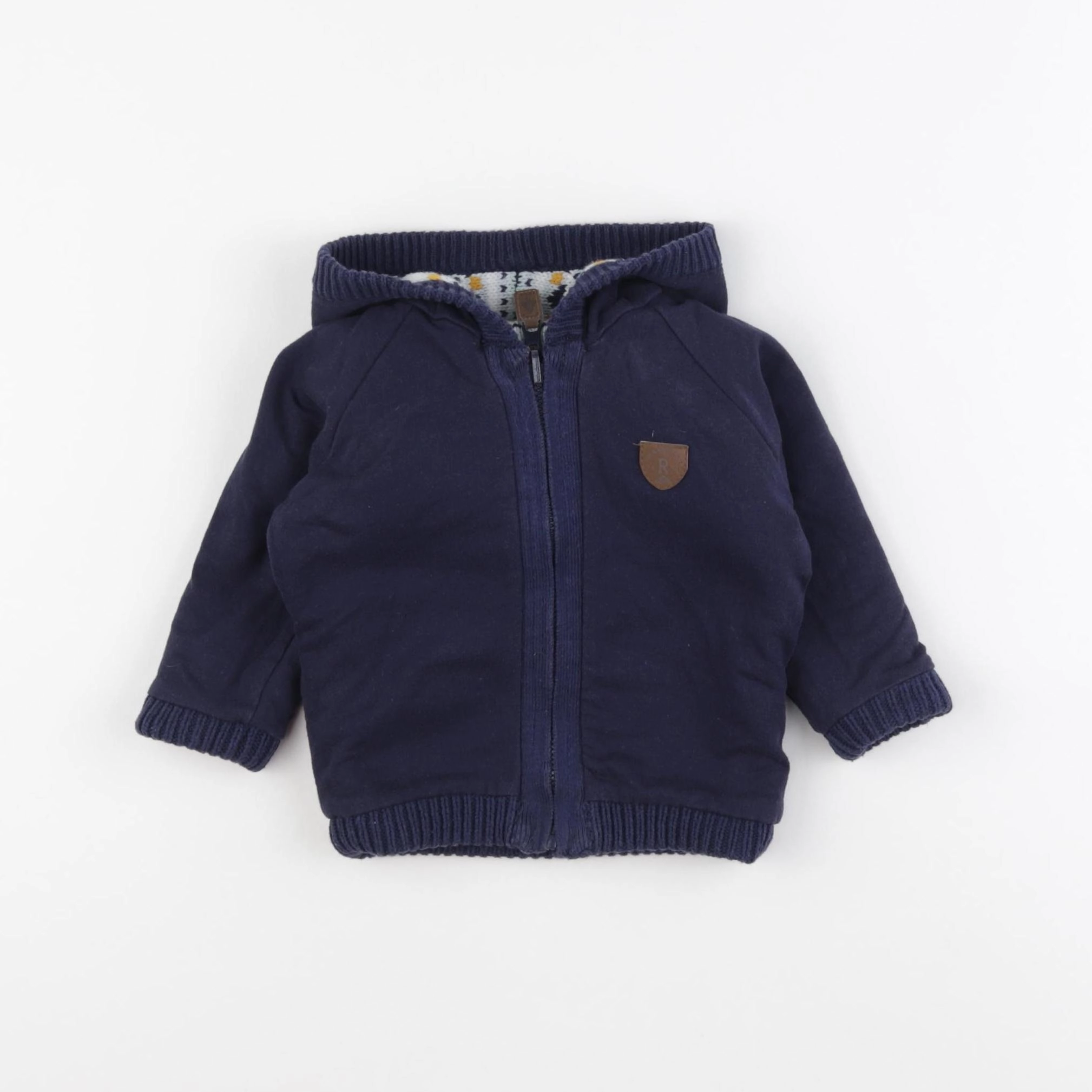 Vertbaudet - gilet réversible bleu - 6 mois