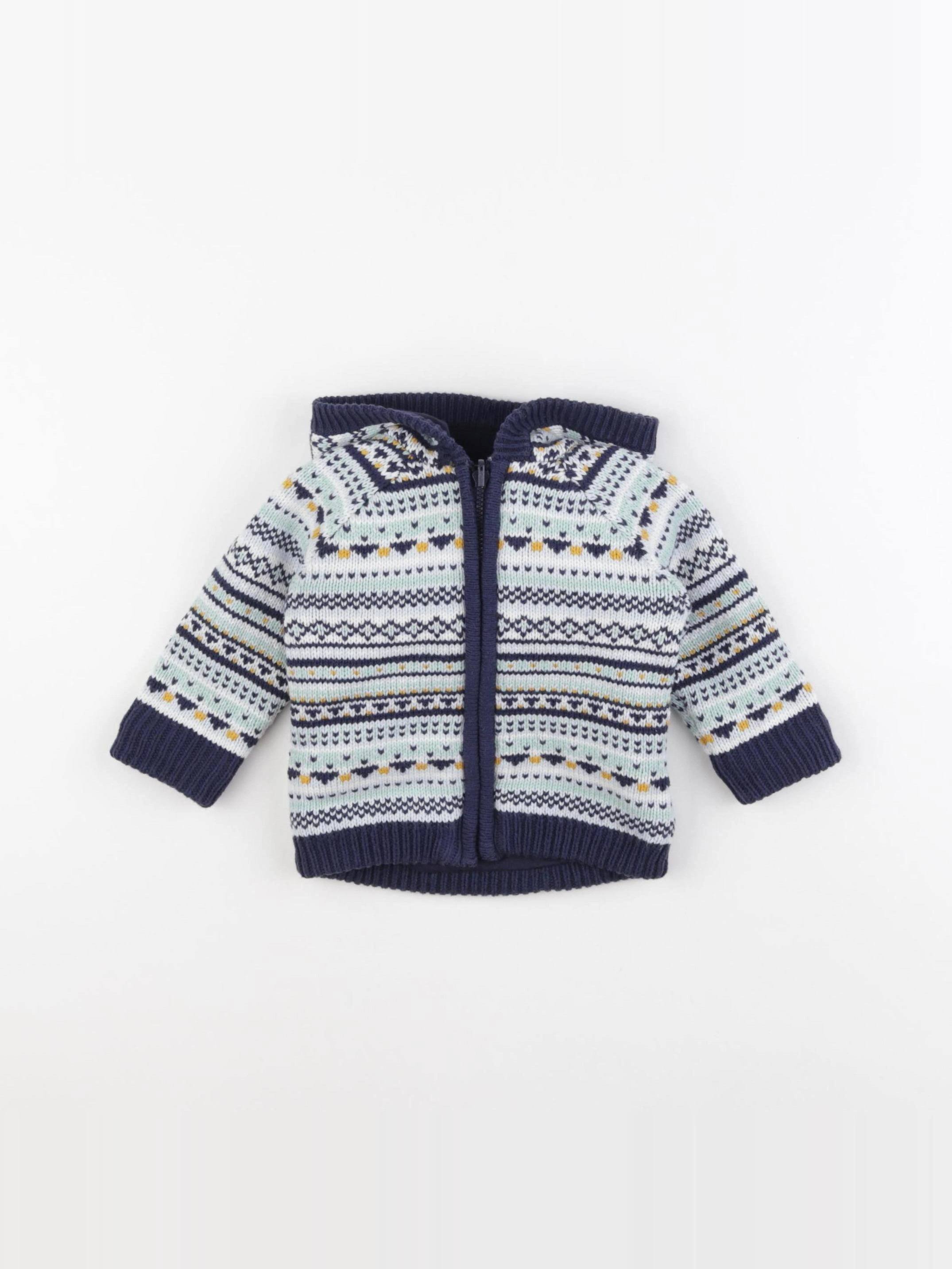 Vertbaudet - gilet réversible bleu - 6 mois
