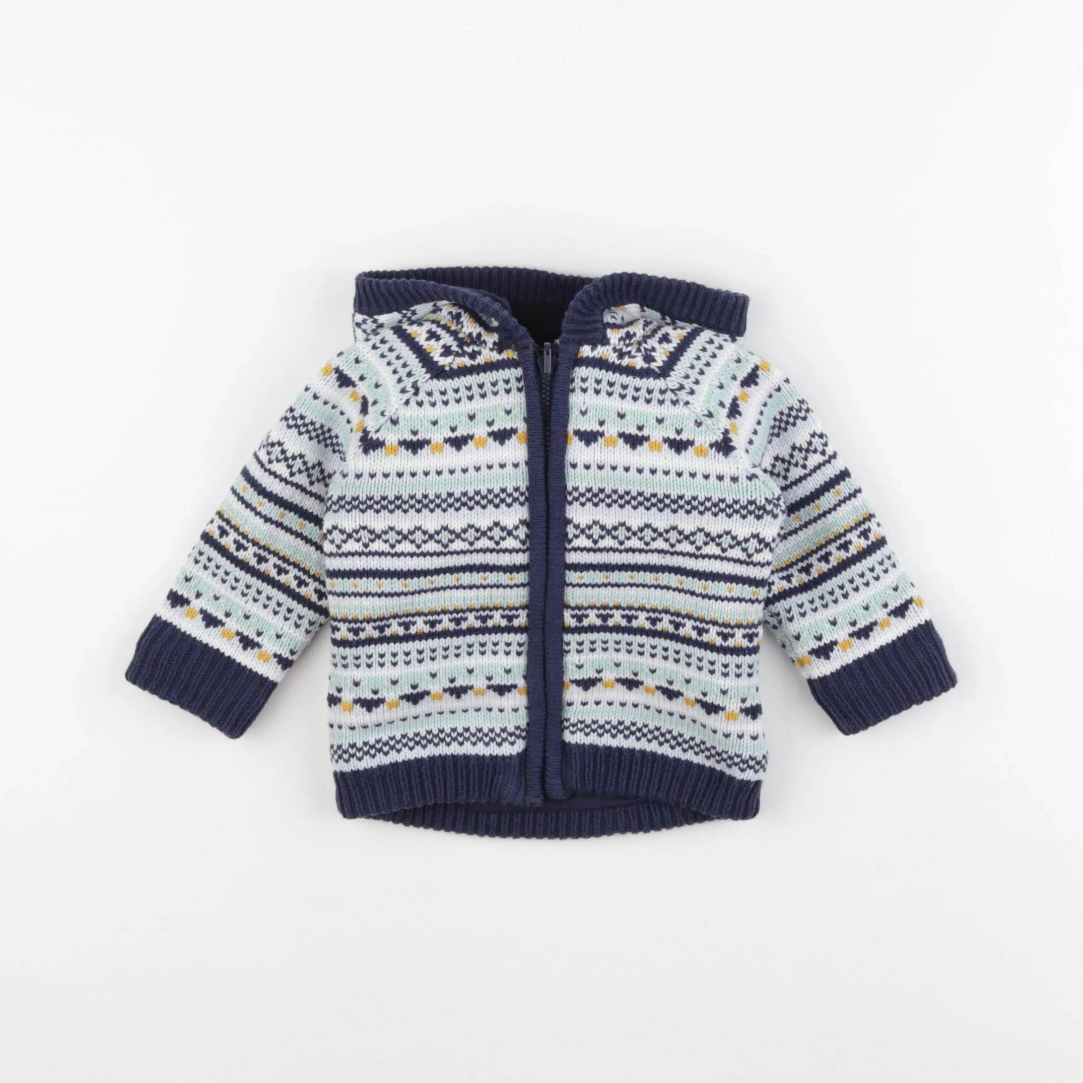 Vertbaudet - gilet réversible bleu - 6 mois