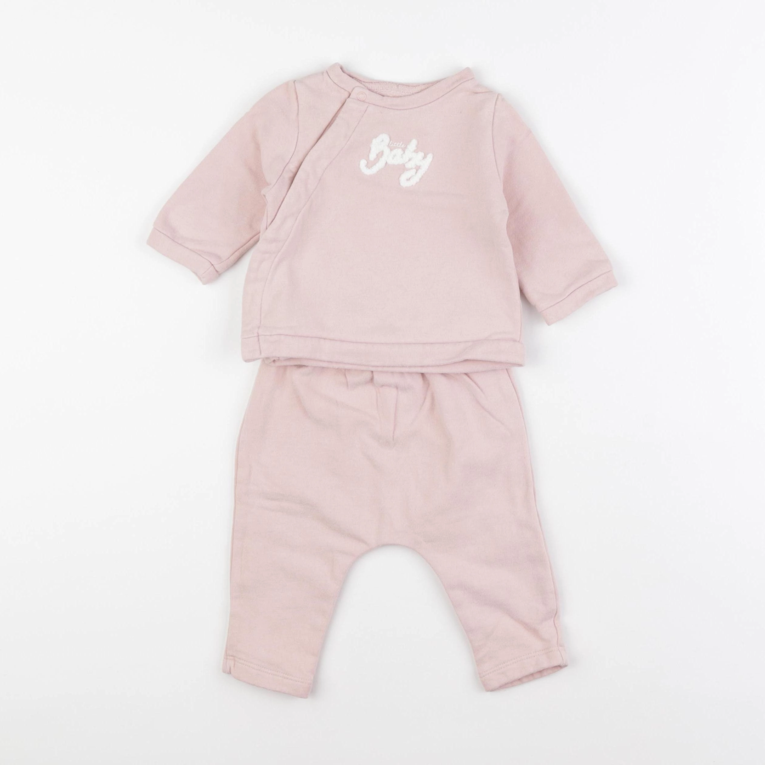 Vertbaudet - ensemble coton rose - 3 mois
