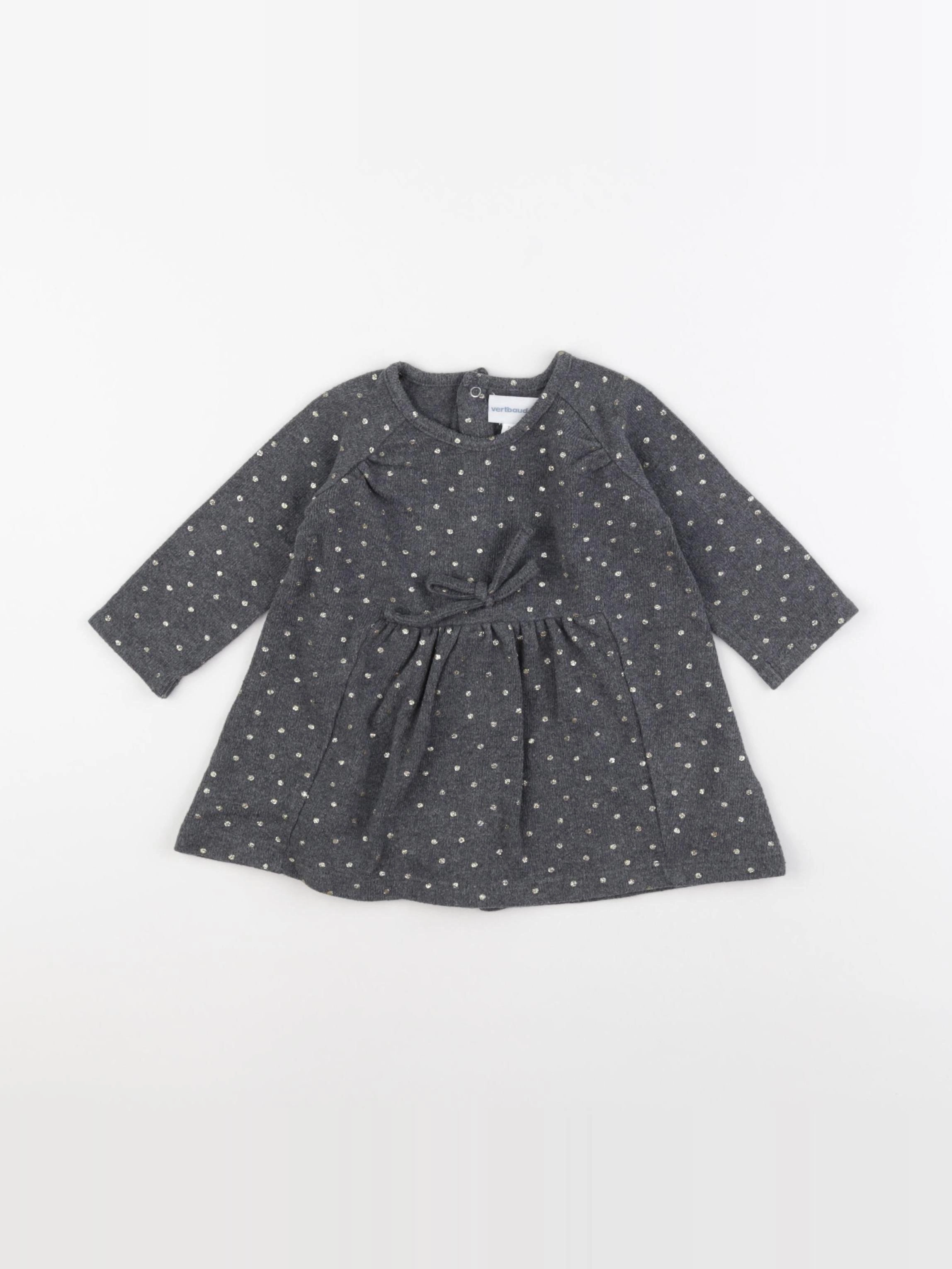 Vertbaudet - robe gris - 9 mois